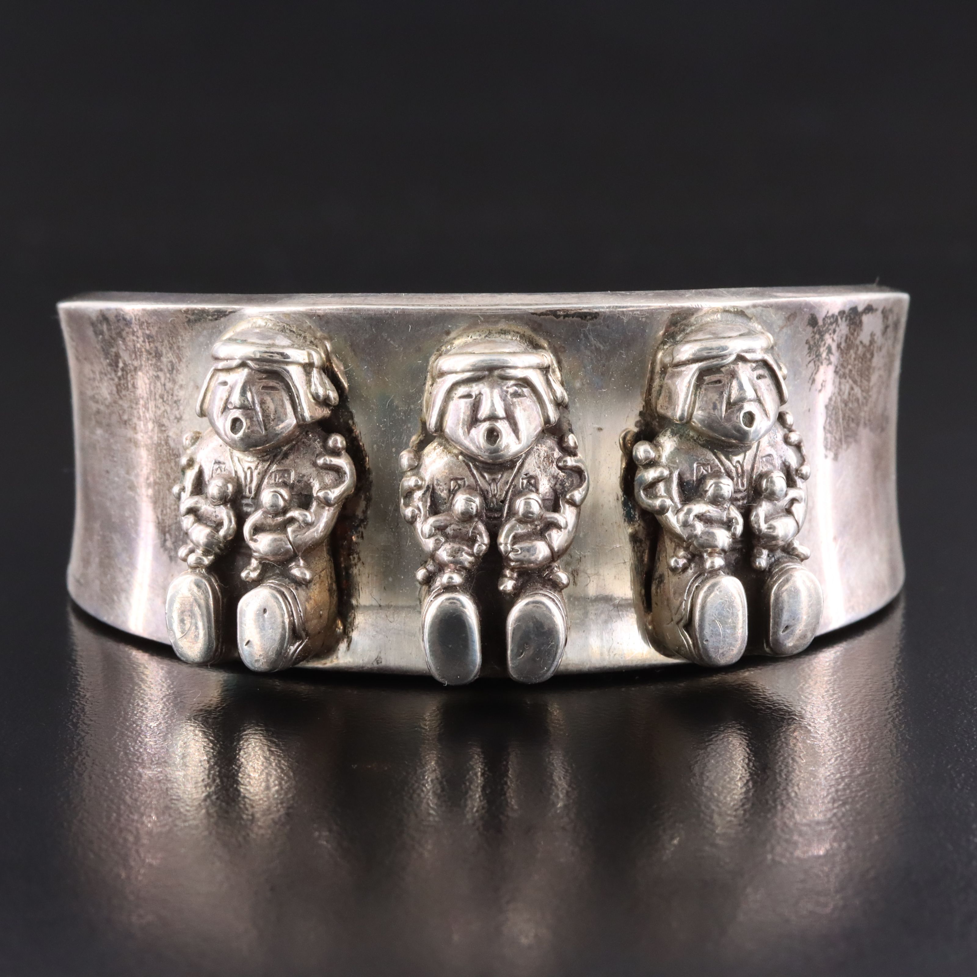 Carol Felley Sterling Storyteller Cuff Bracelet