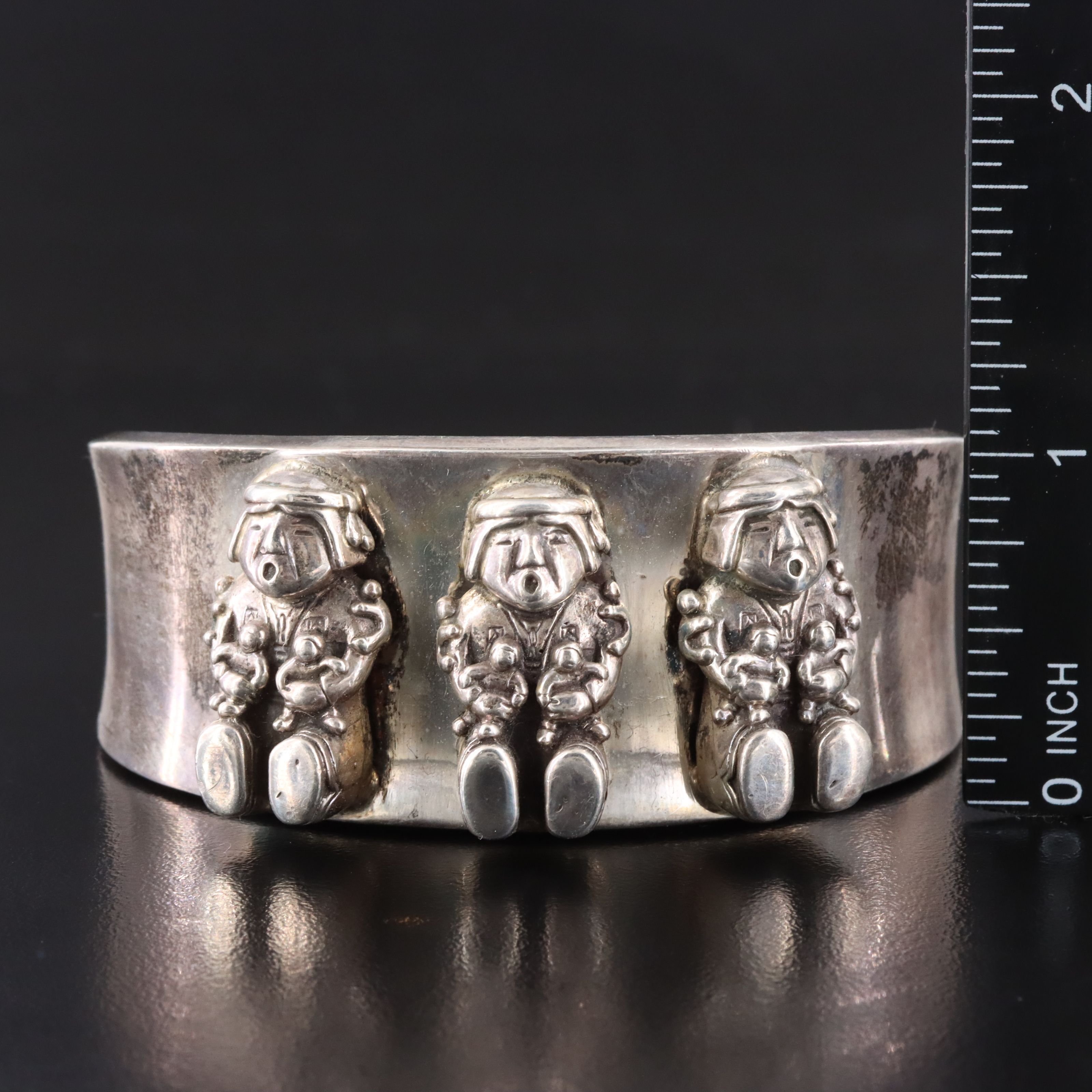 Carol Felley Sterling Storyteller Cuff Bracelet