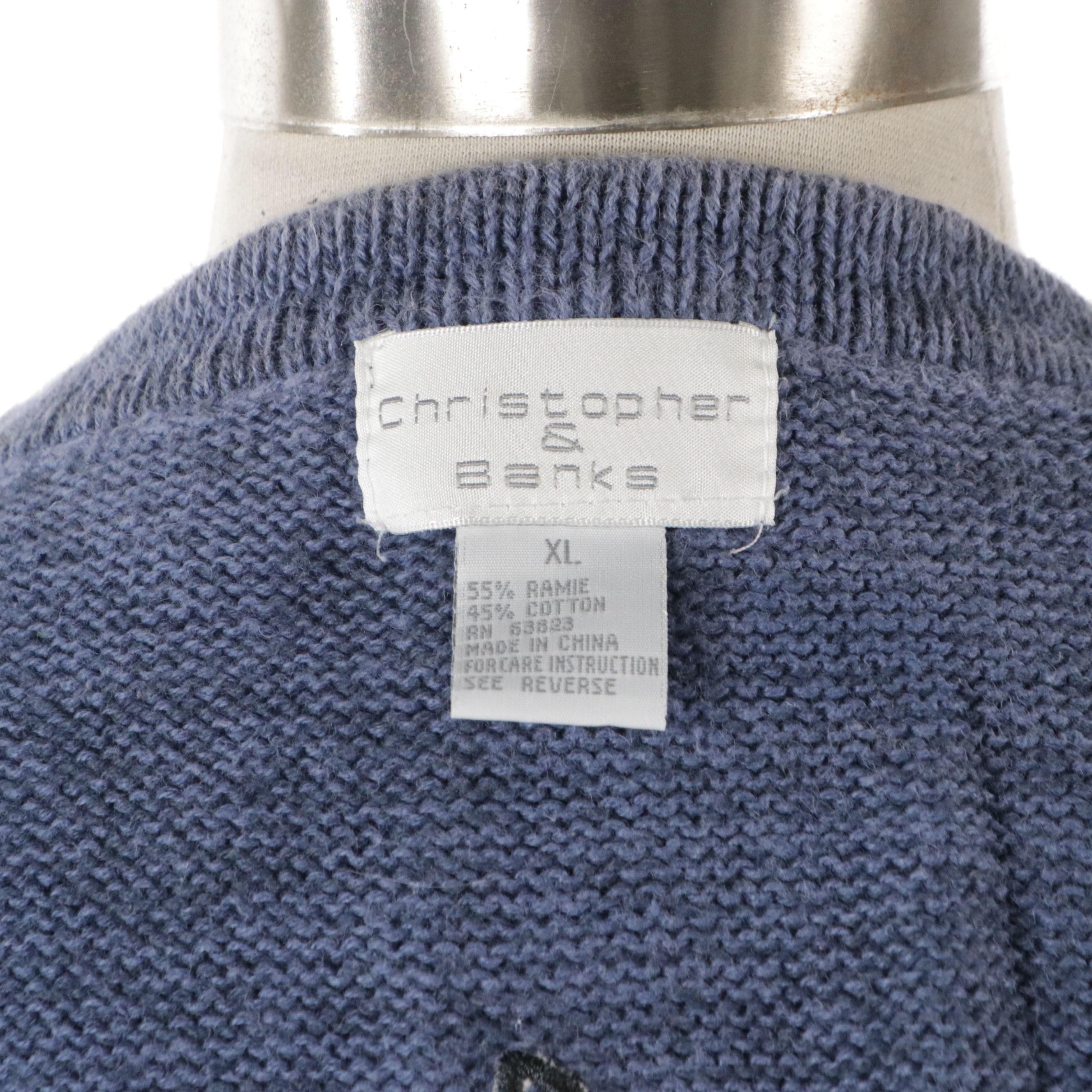 Christopher & Banks Hand Embroidered Cat Cardigan and Button-Front Vest