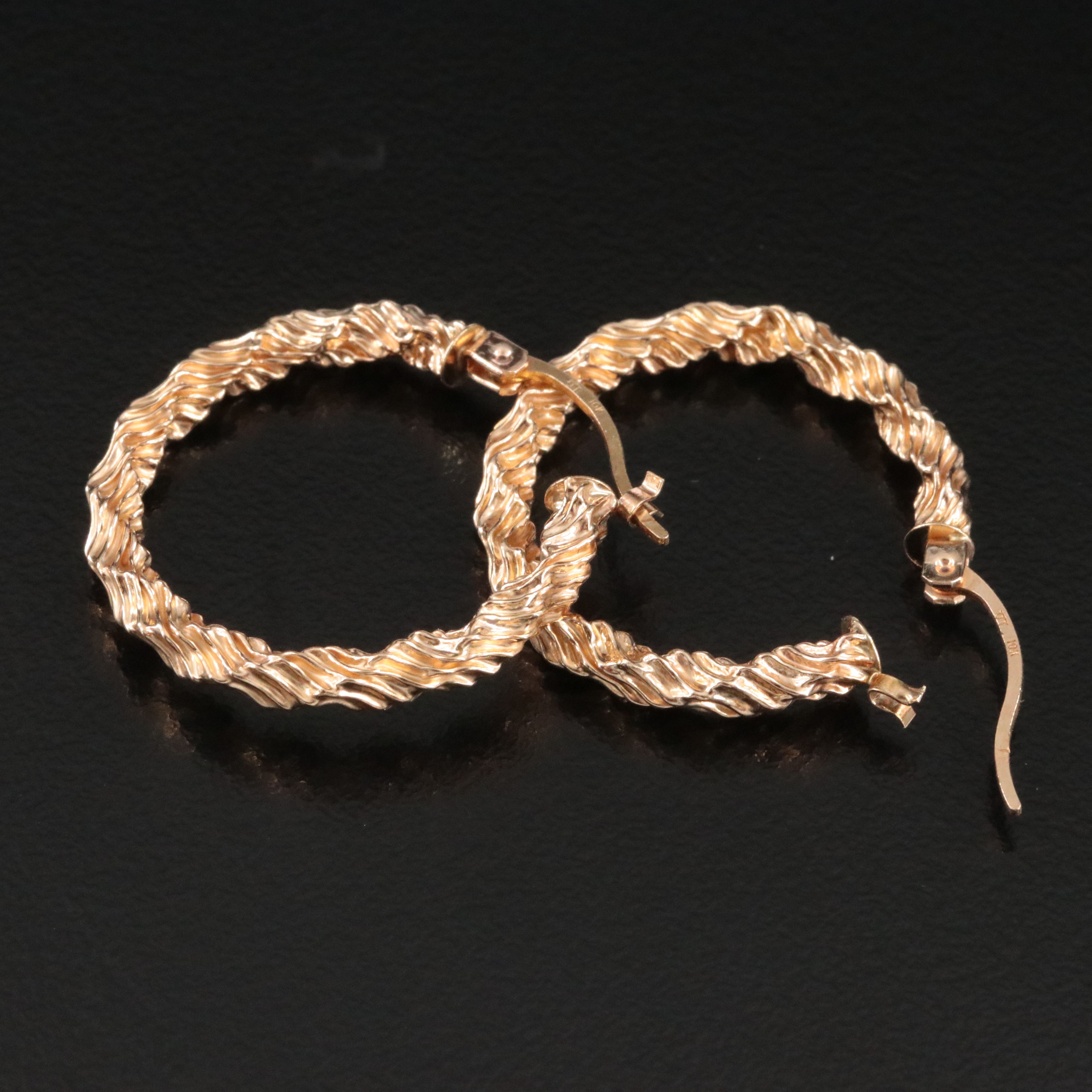 10K Rope Hoop Earrings