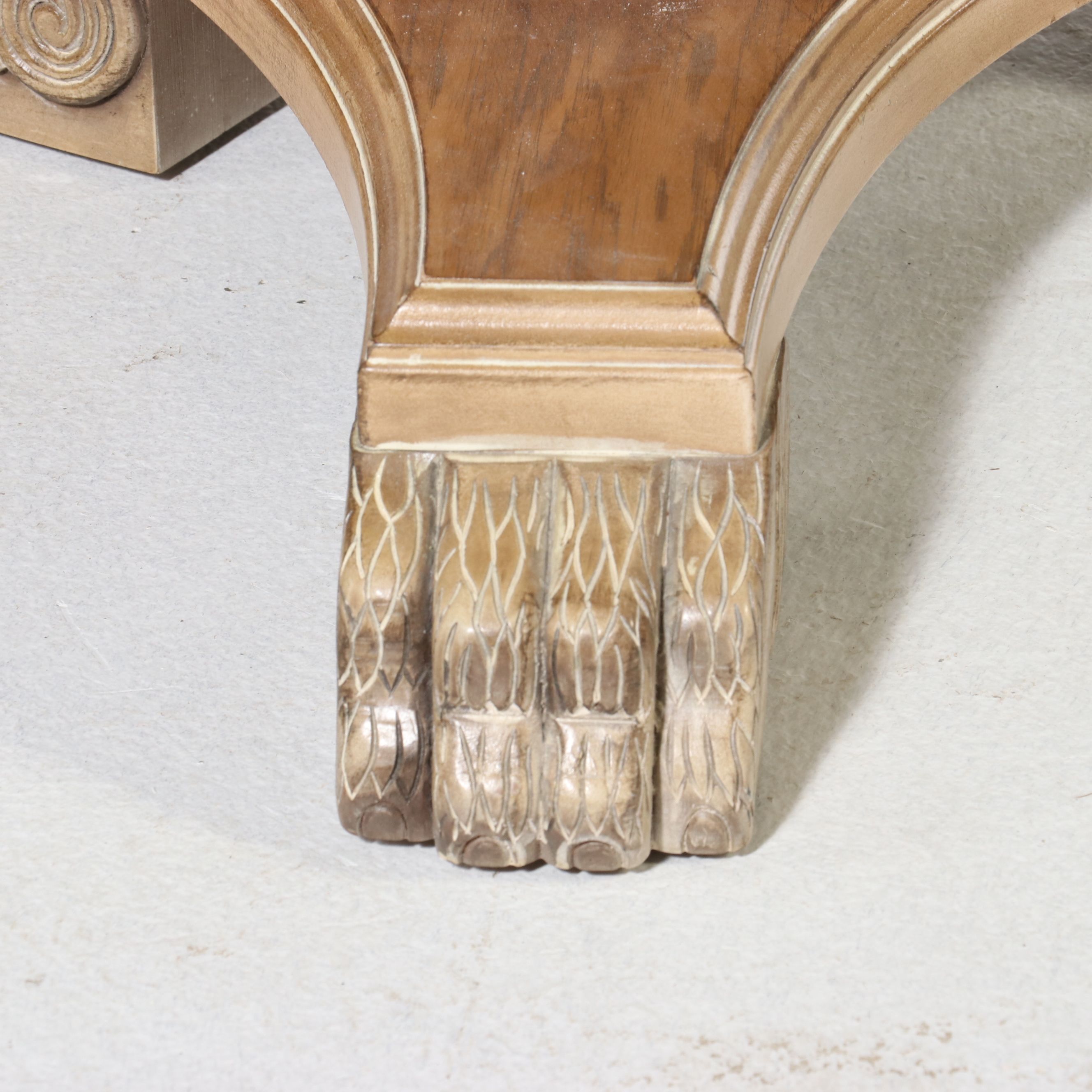 Regency Style Marquetry Pedestal Dining Table, Late 20th Century