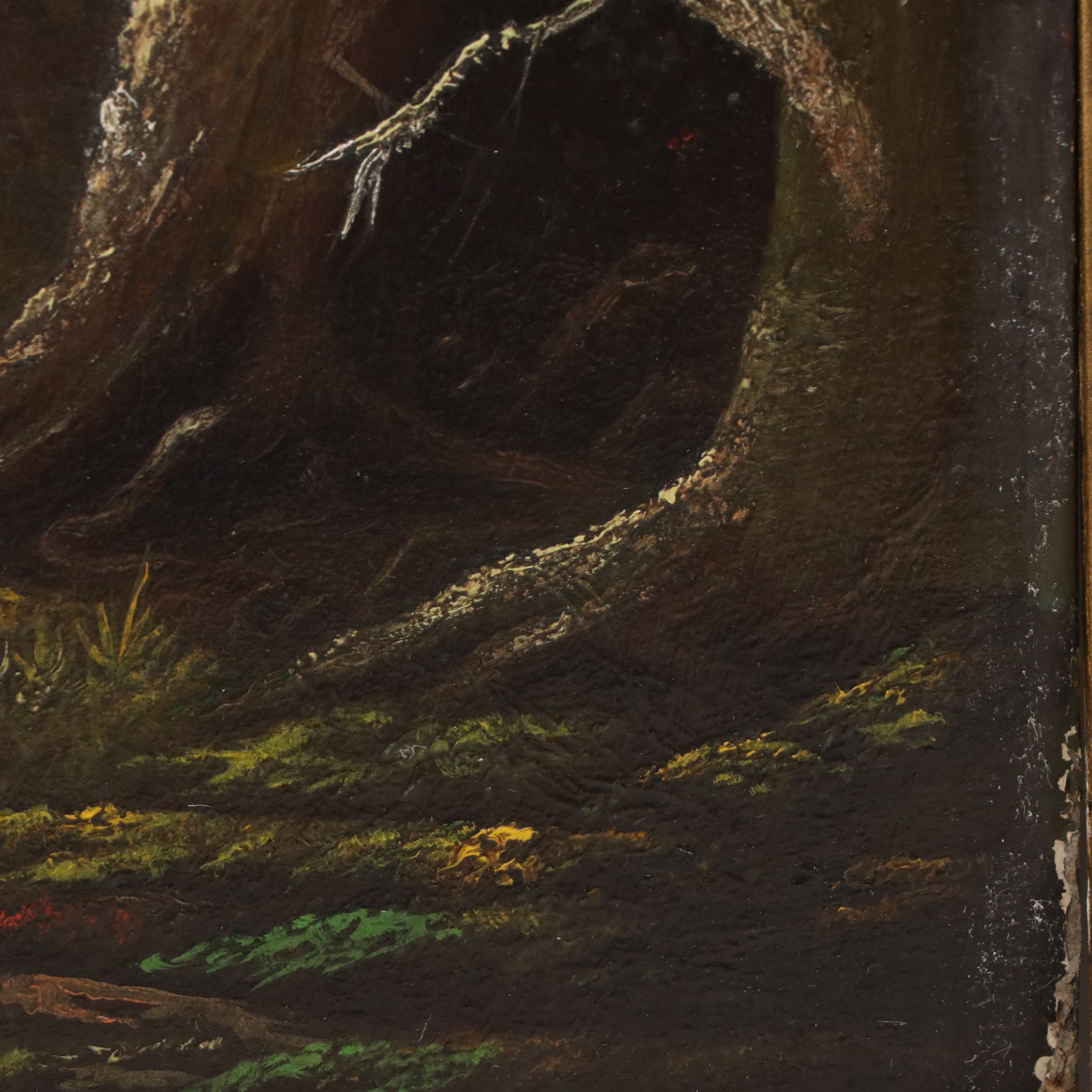 Wooded River Landscape Oil Painting, 1884