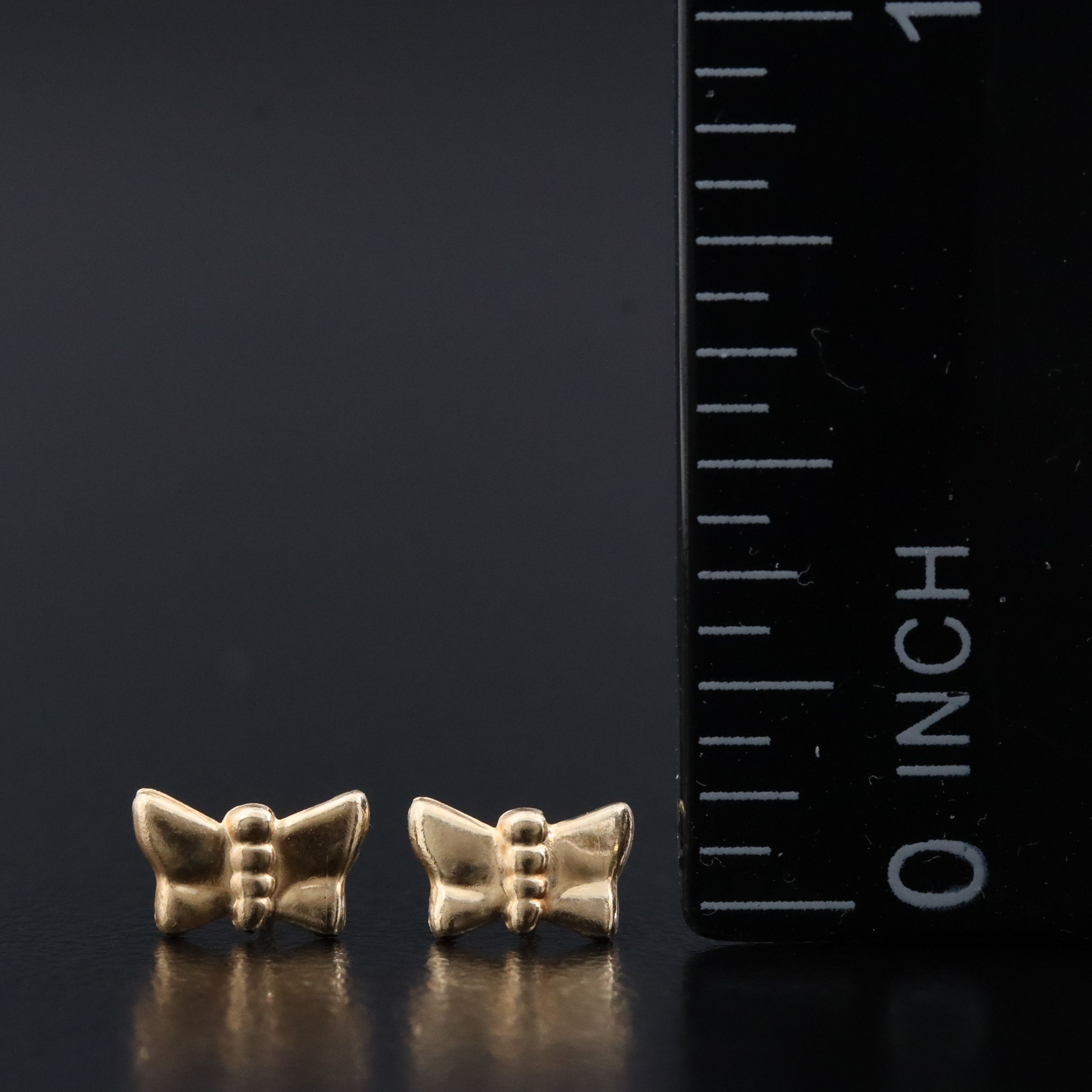 14K Butterfly Stud Earrings