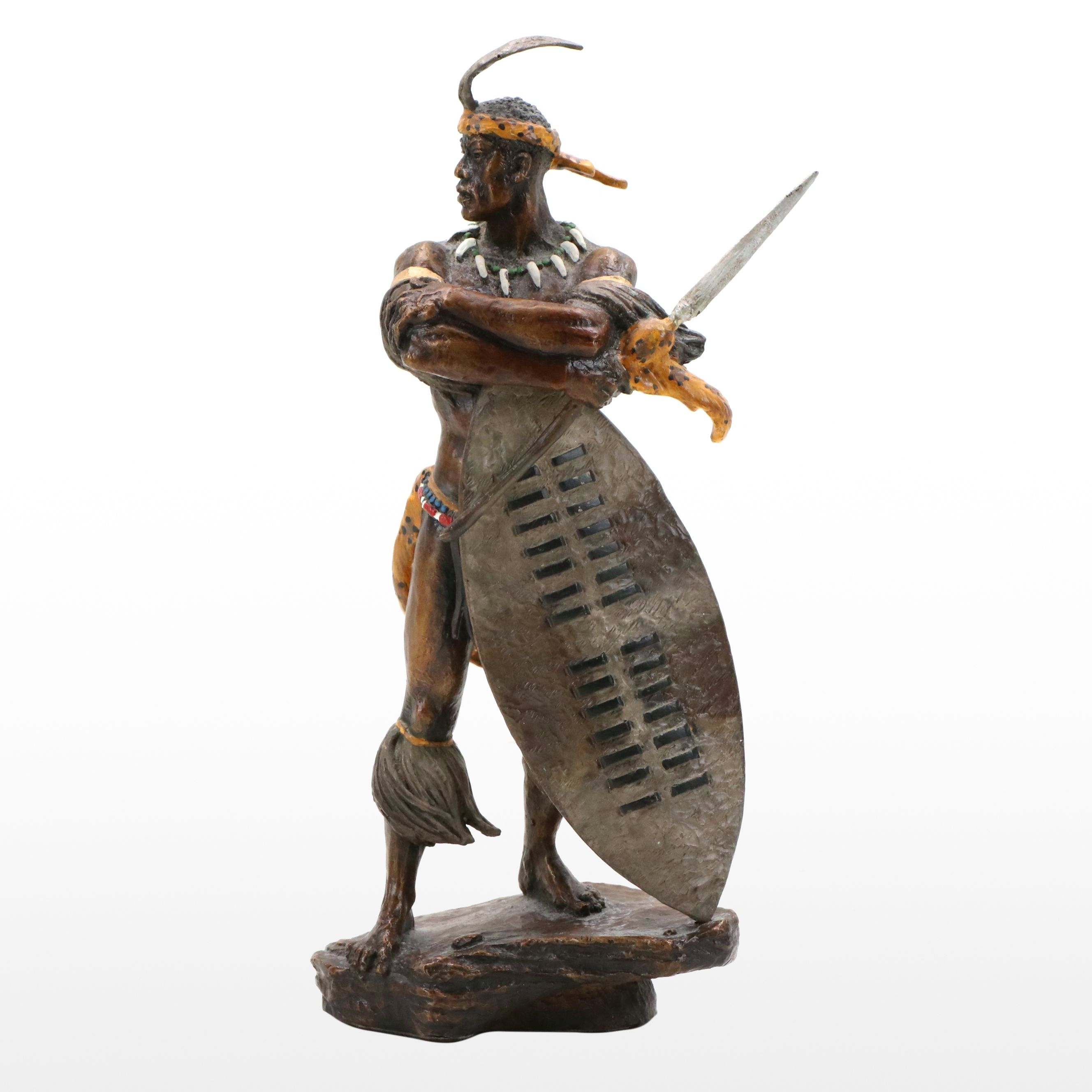 Jim Ponter for The Franklin Mint Hot Cast Bronze Sculpture "Shaka"