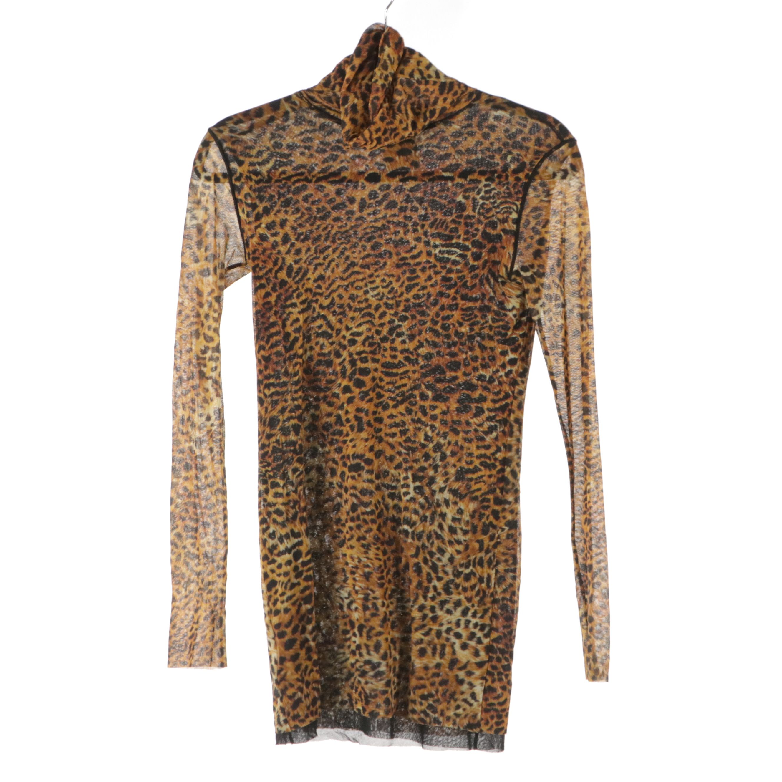 Chico's Denim Jacket, Fuzzi Leopard Printed Mesh Turtleneck, Other Zip Sweater