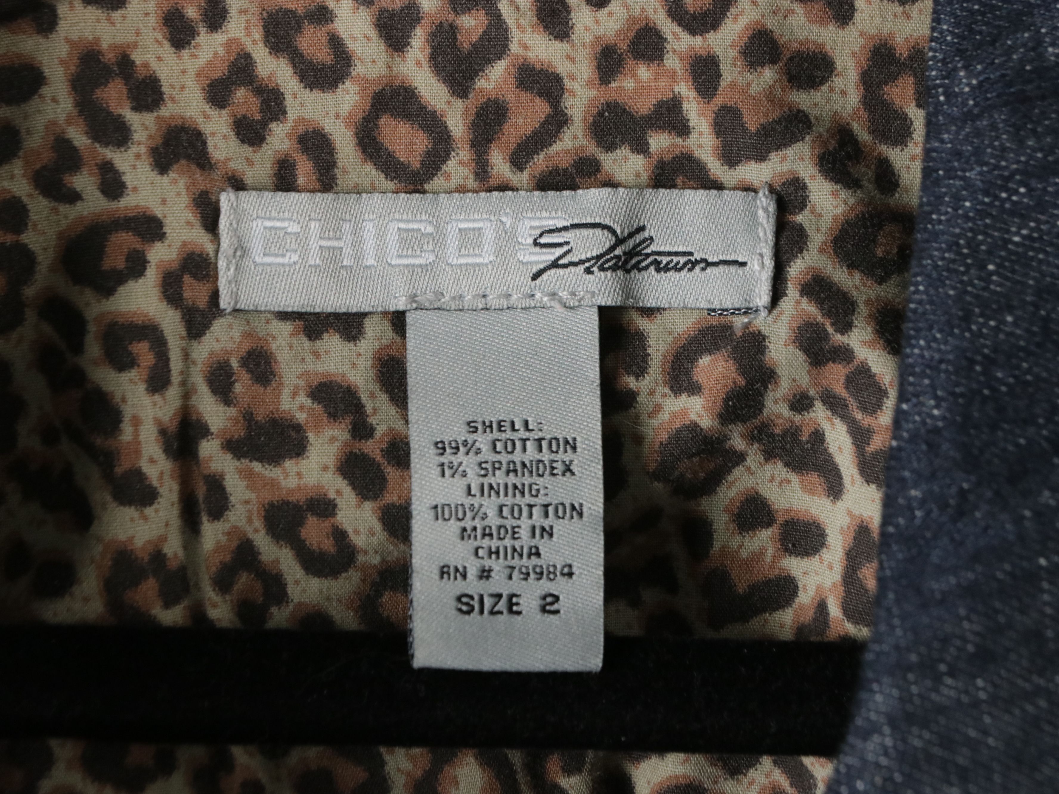 Chico's Denim Jacket, Fuzzi Leopard Printed Mesh Turtleneck, Other Zip Sweater