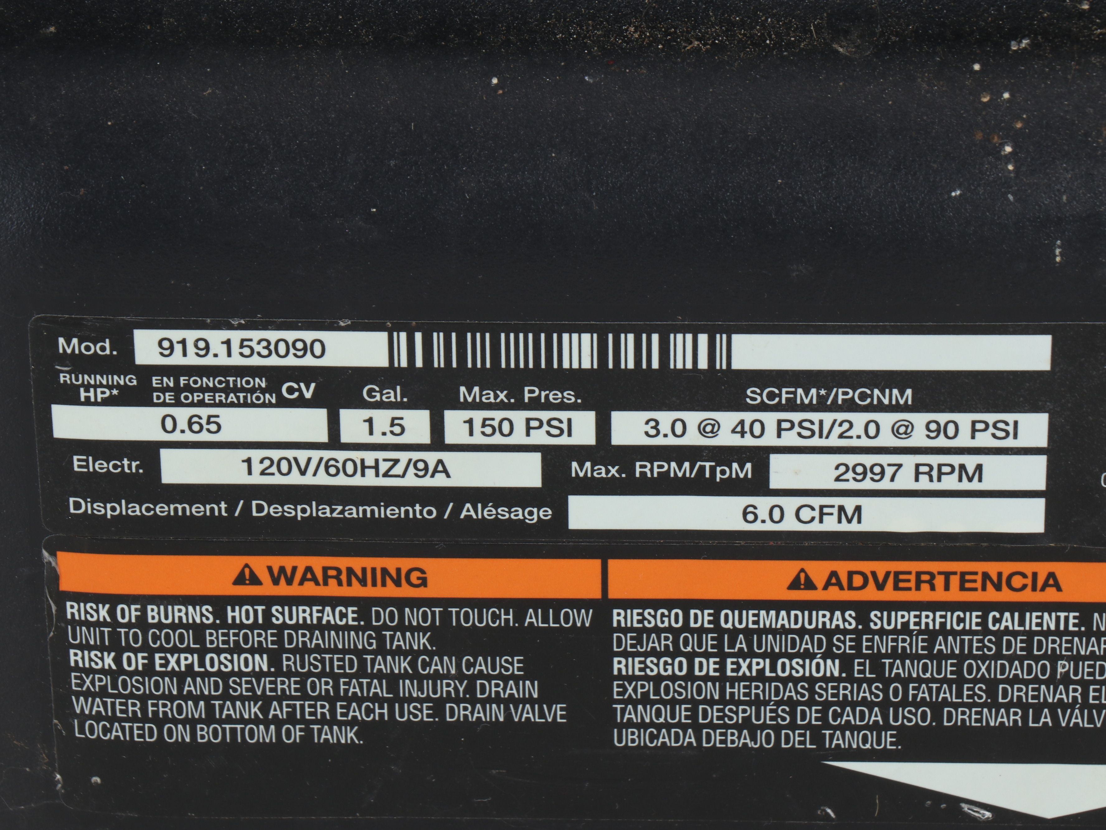 Craftsman 1.5 Gallon Air Compressor