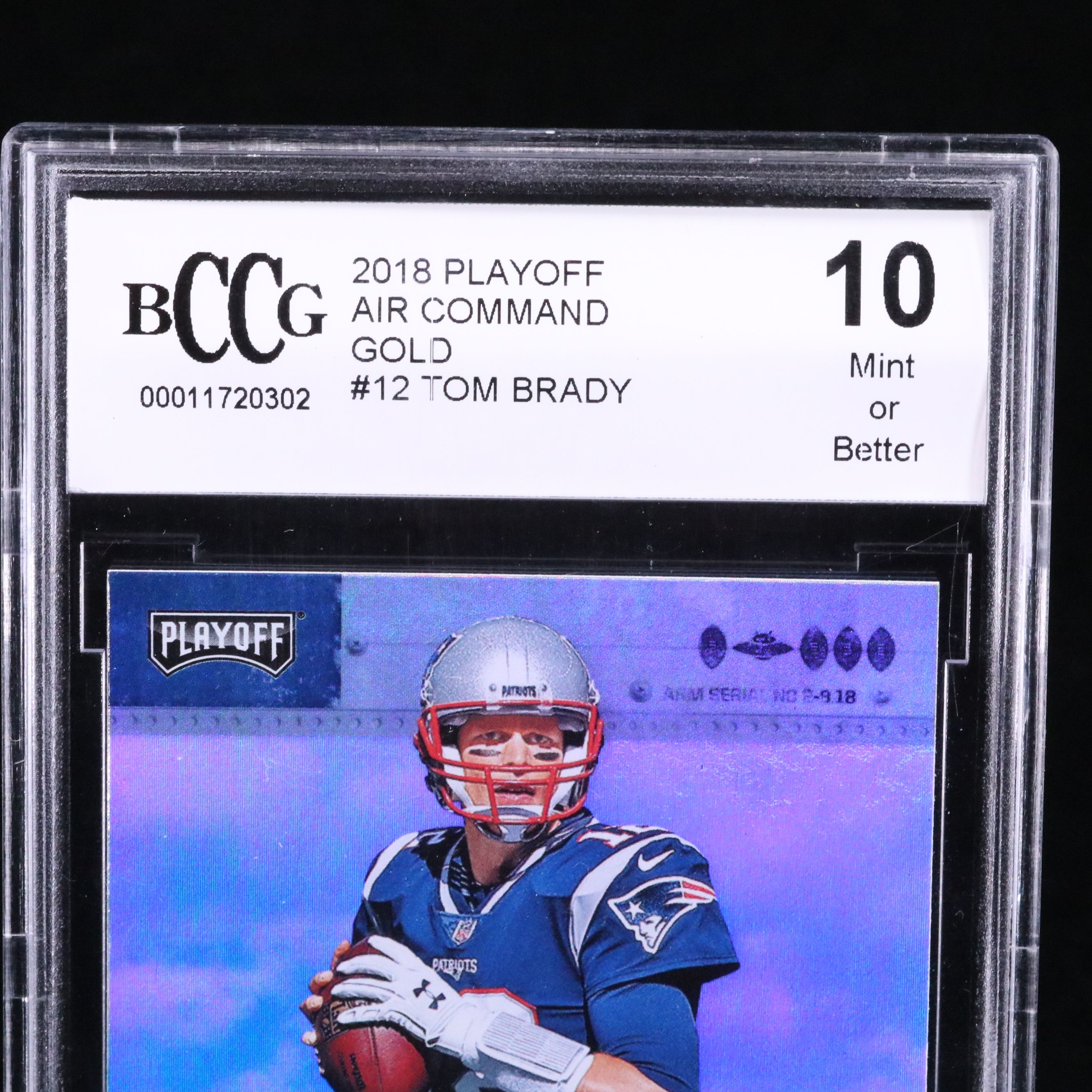 2018 Playoff Tom Brady Air Command Gold Football Card BCCG 10