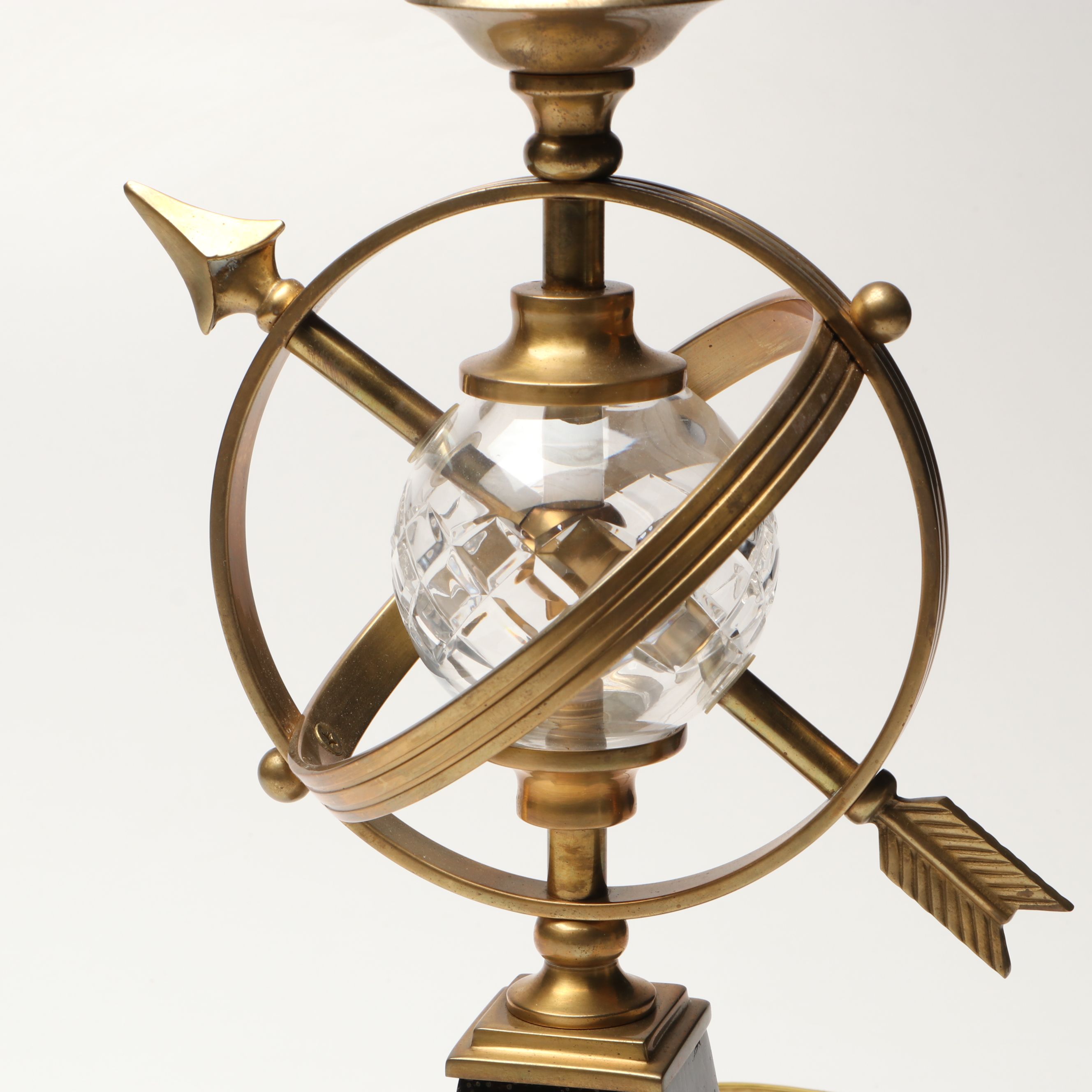 Decorative Crafts Glass Armillary Sphere Table Lamp and Ceramic Jardiniere