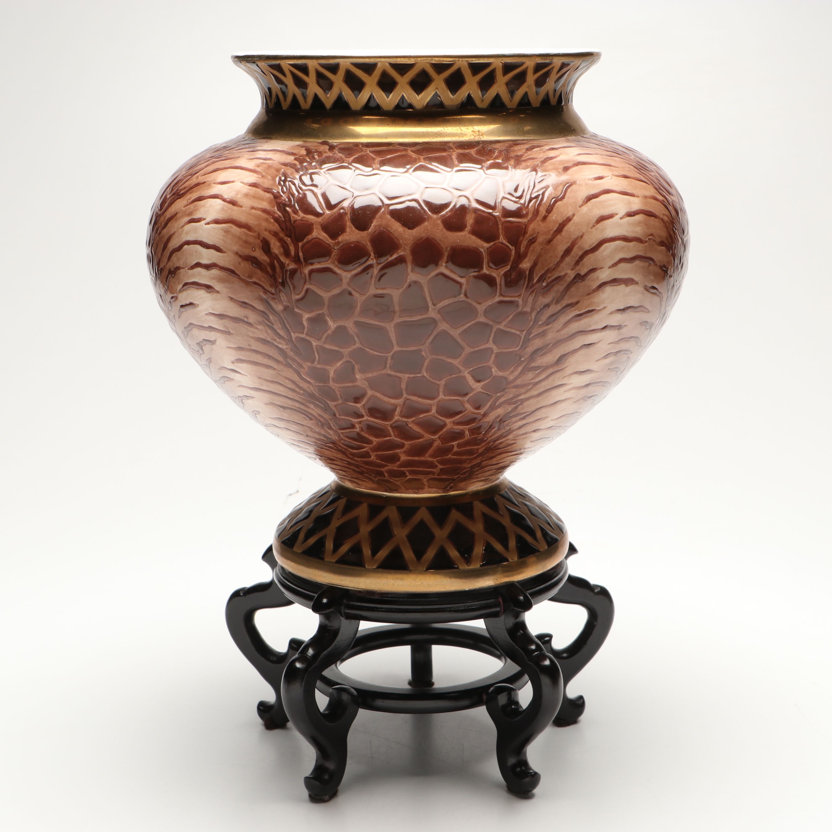 Decorative Crafts Glass Armillary Sphere Table Lamp and Ceramic Jardiniere