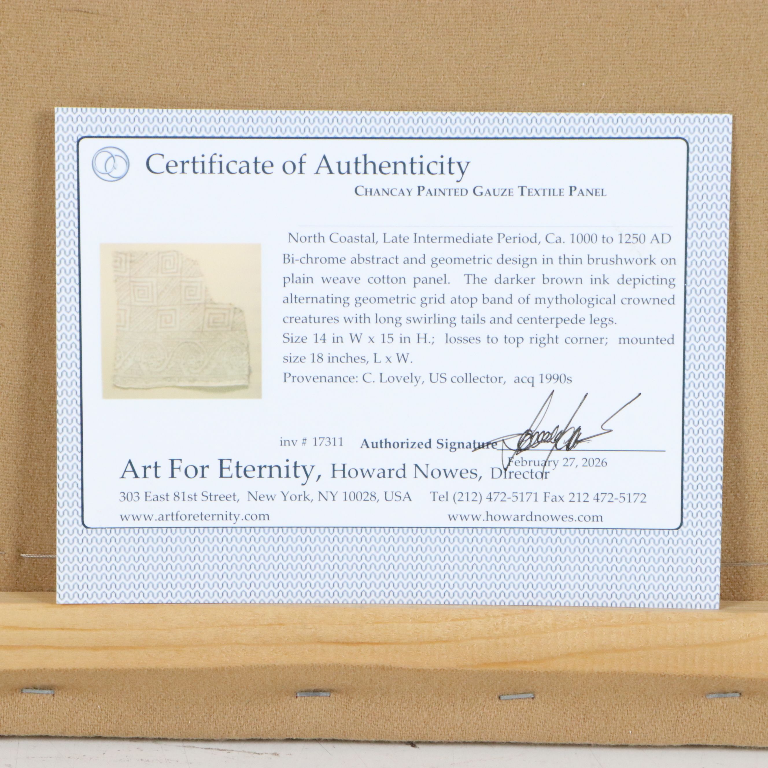 North Coastal Chancay Textile Fragment, Late Intermittent Period