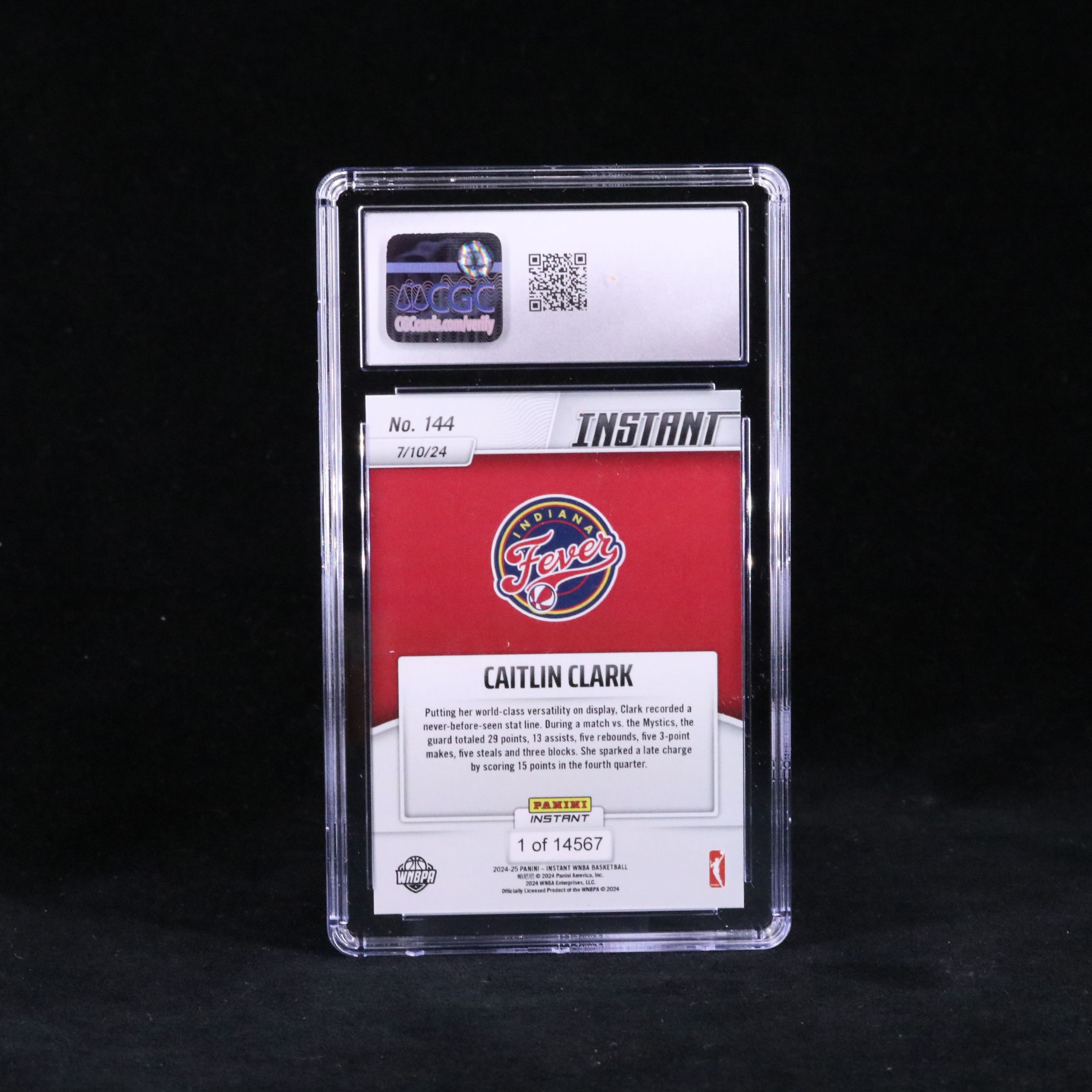 2024 Panini Instant Caitlin Clark Rookie Basketball Card Graded CGC 10