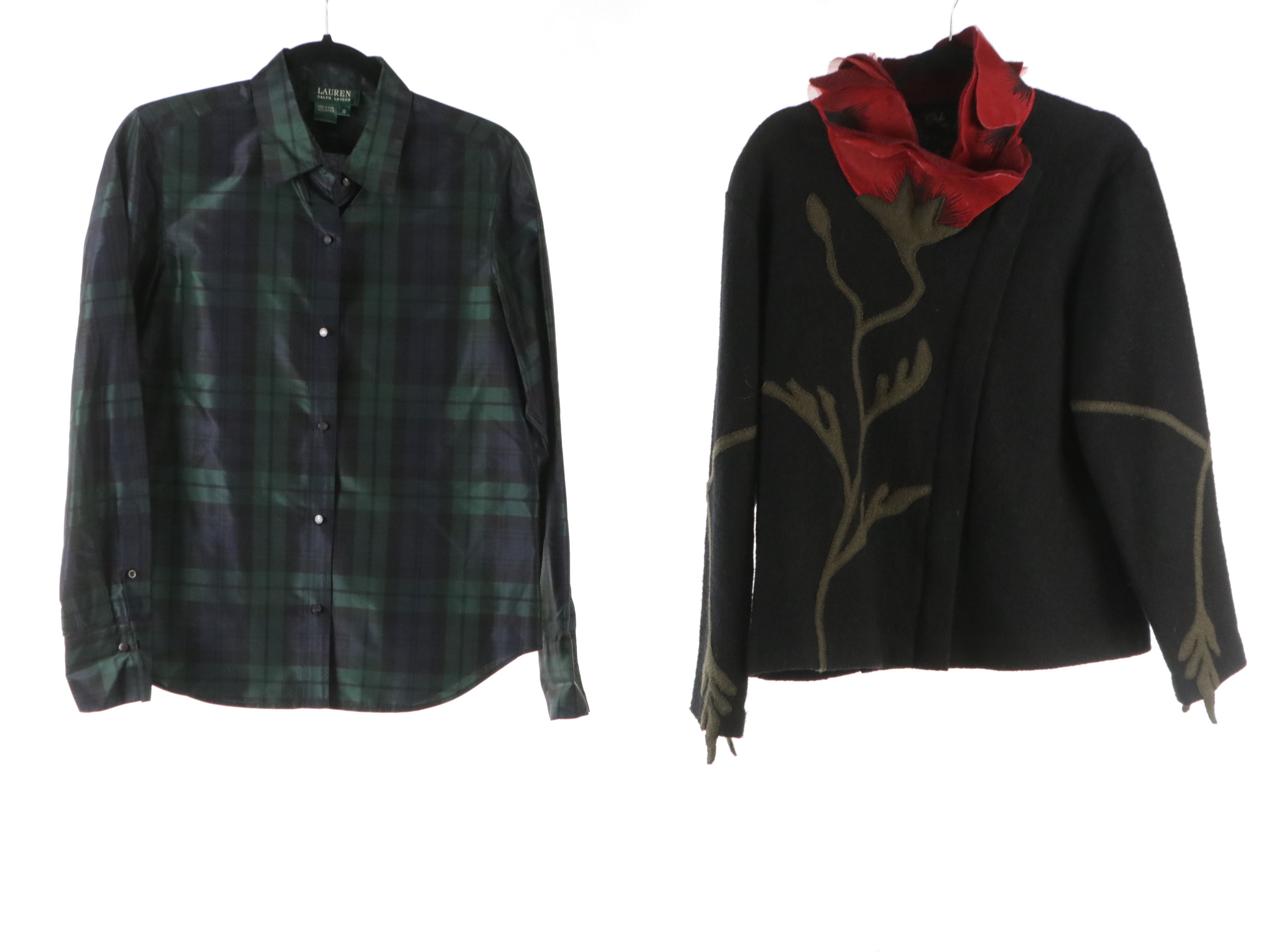 Lauren Ralph Lauren Silk Button-Up Top, CoVelo Wool & Silk Tulip Jacket & More