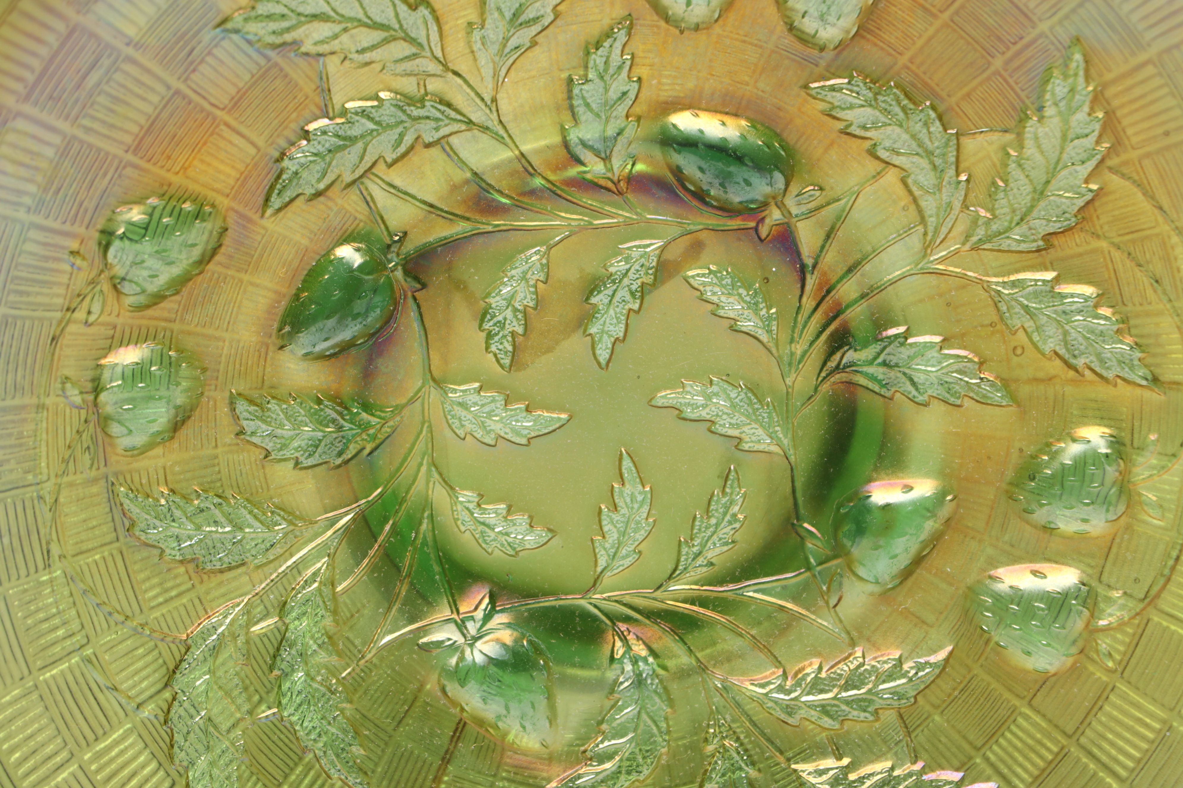 Carnival Glass Handkerchief and Footed Bowls