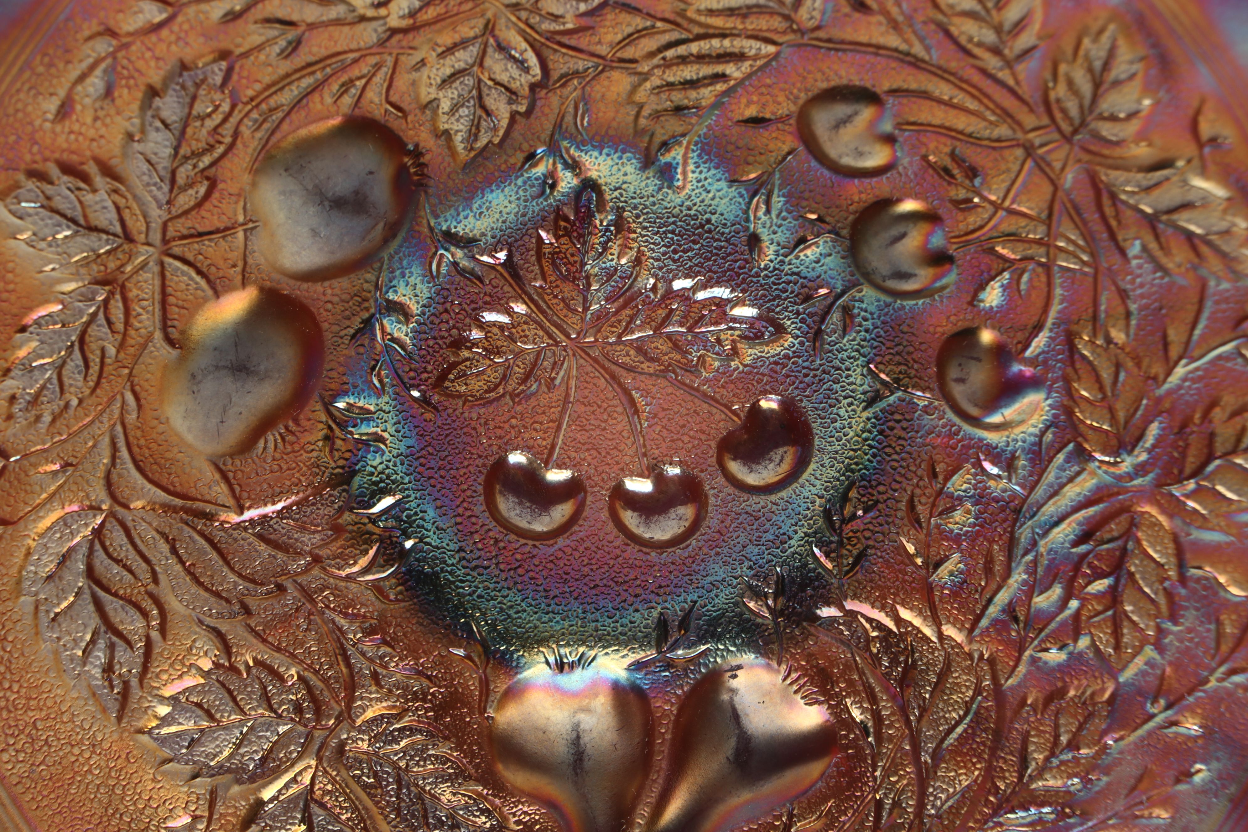 Carnival Glass Handkerchief and Footed Bowls