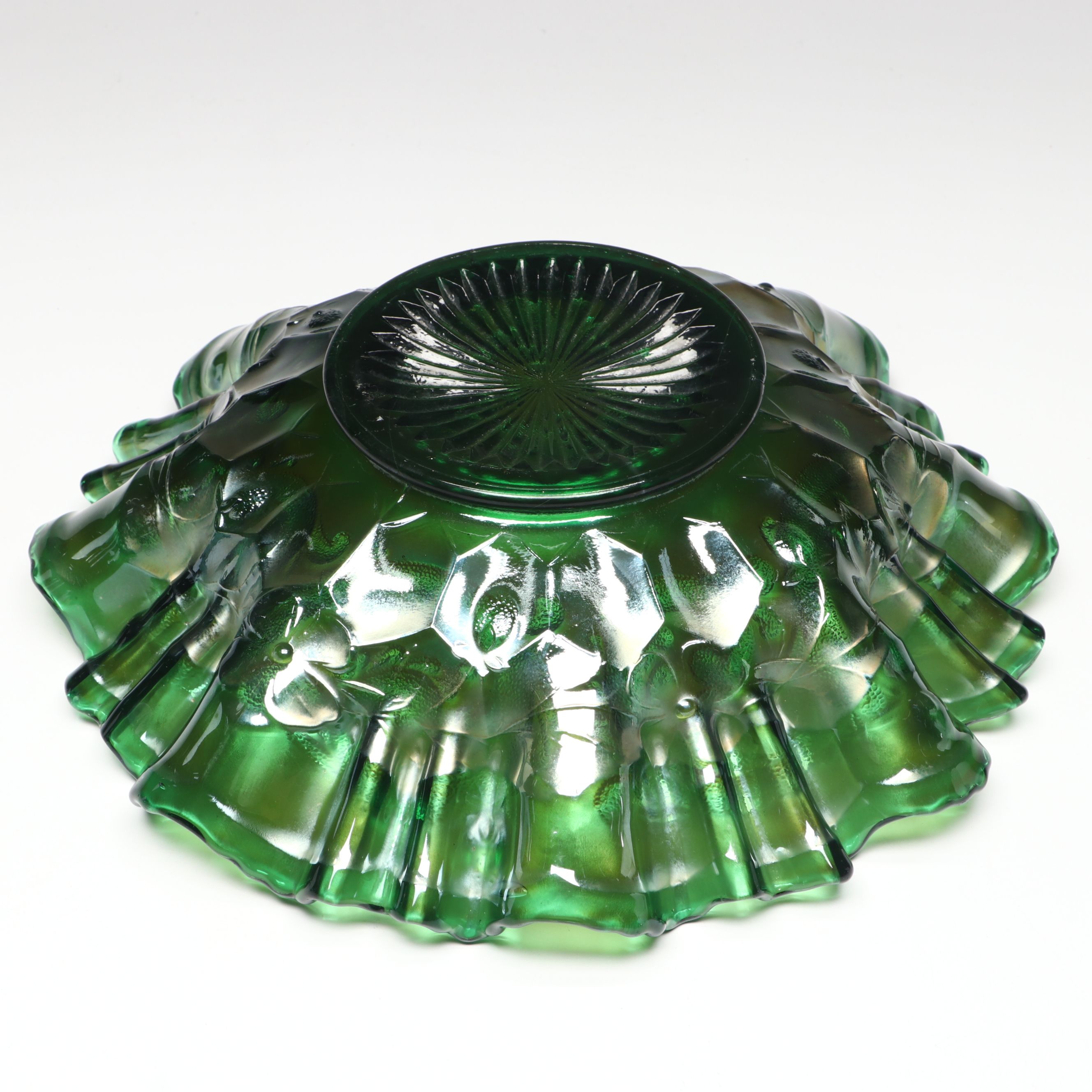 Carnival Glass Handkerchief and Footed Bowls