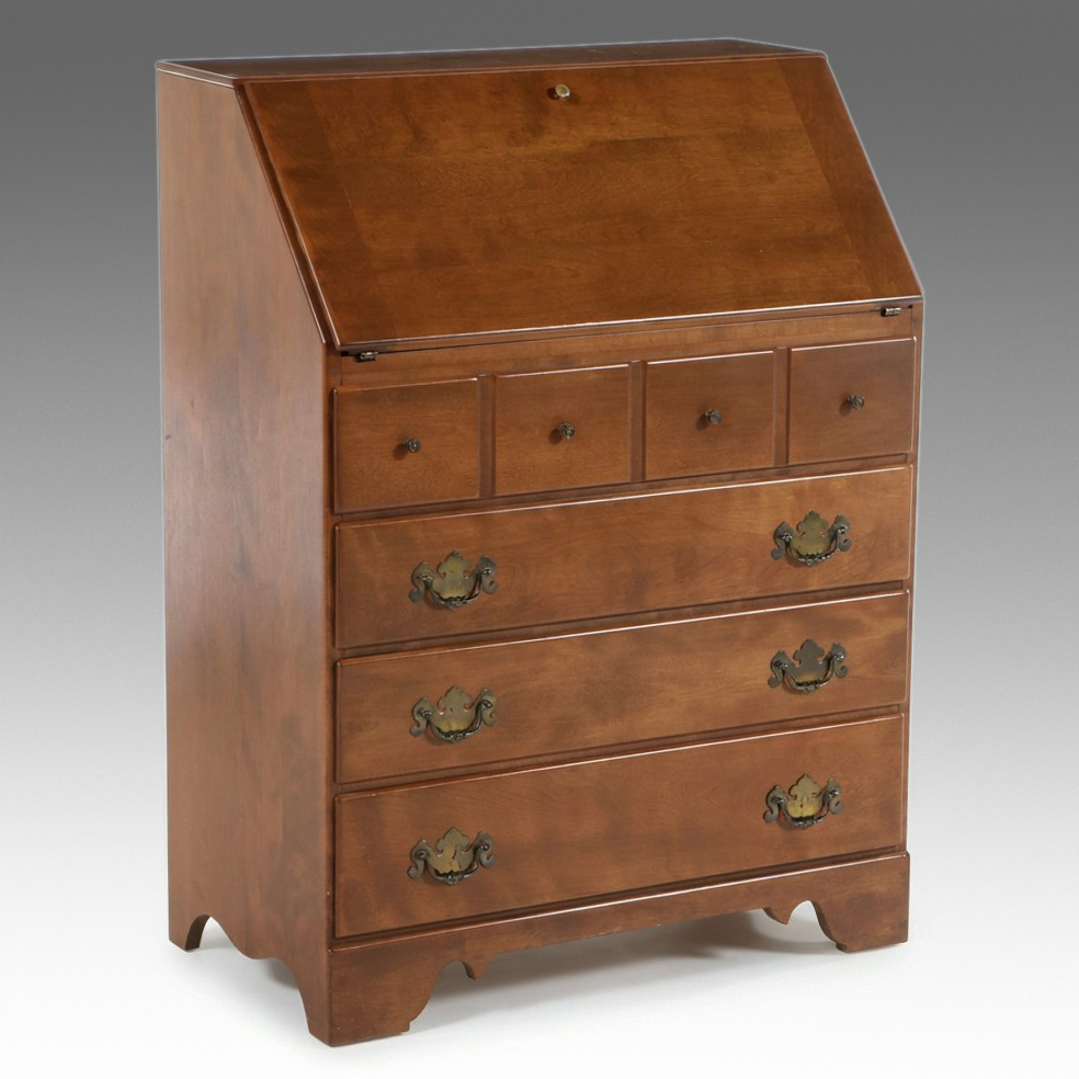 Ethan Allen by Baumritter Colonial Revival Style Maple Slant-Front Desk