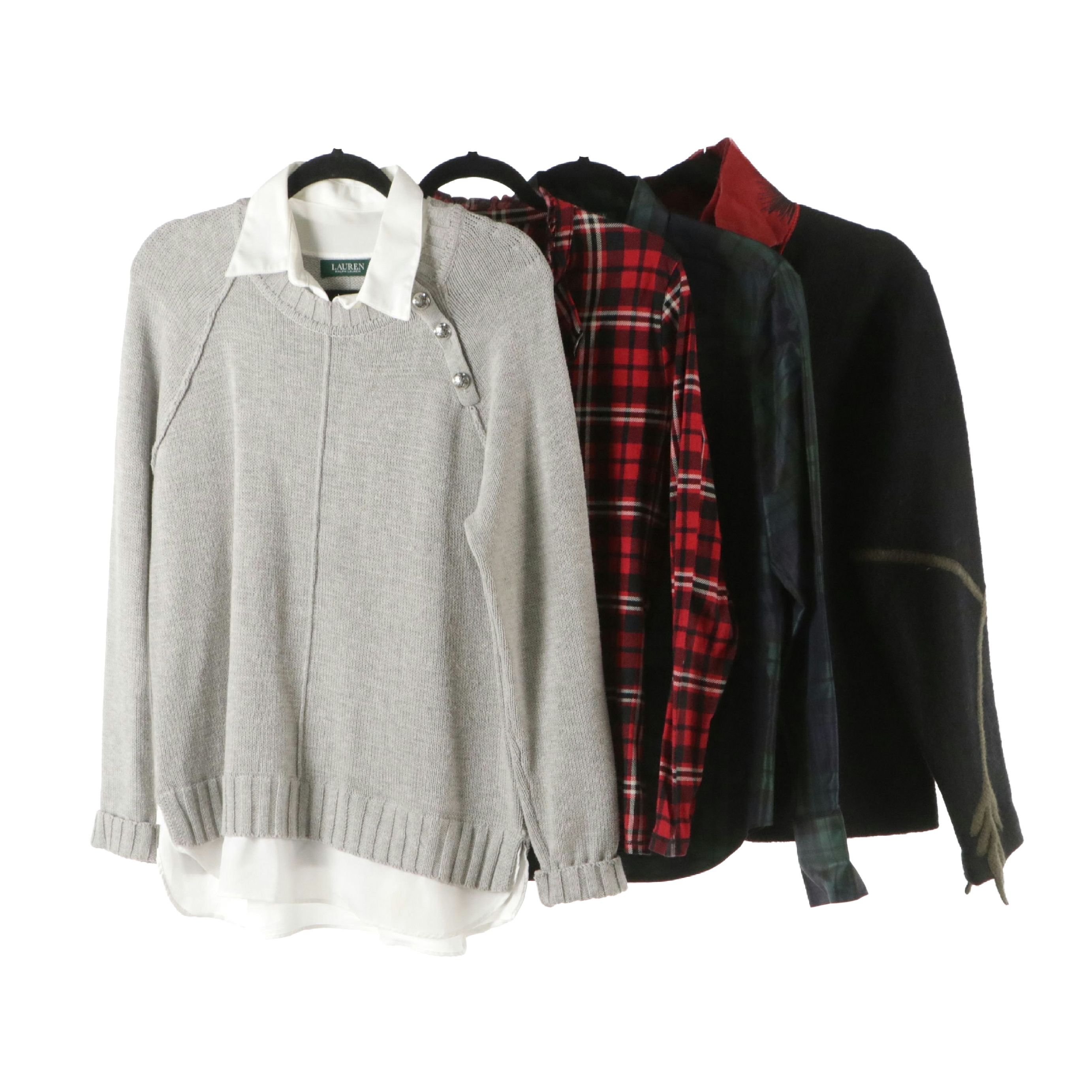 Lauren Ralph Lauren Silk Button-Up Top, CoVelo Wool & Silk Tulip Jacket & More