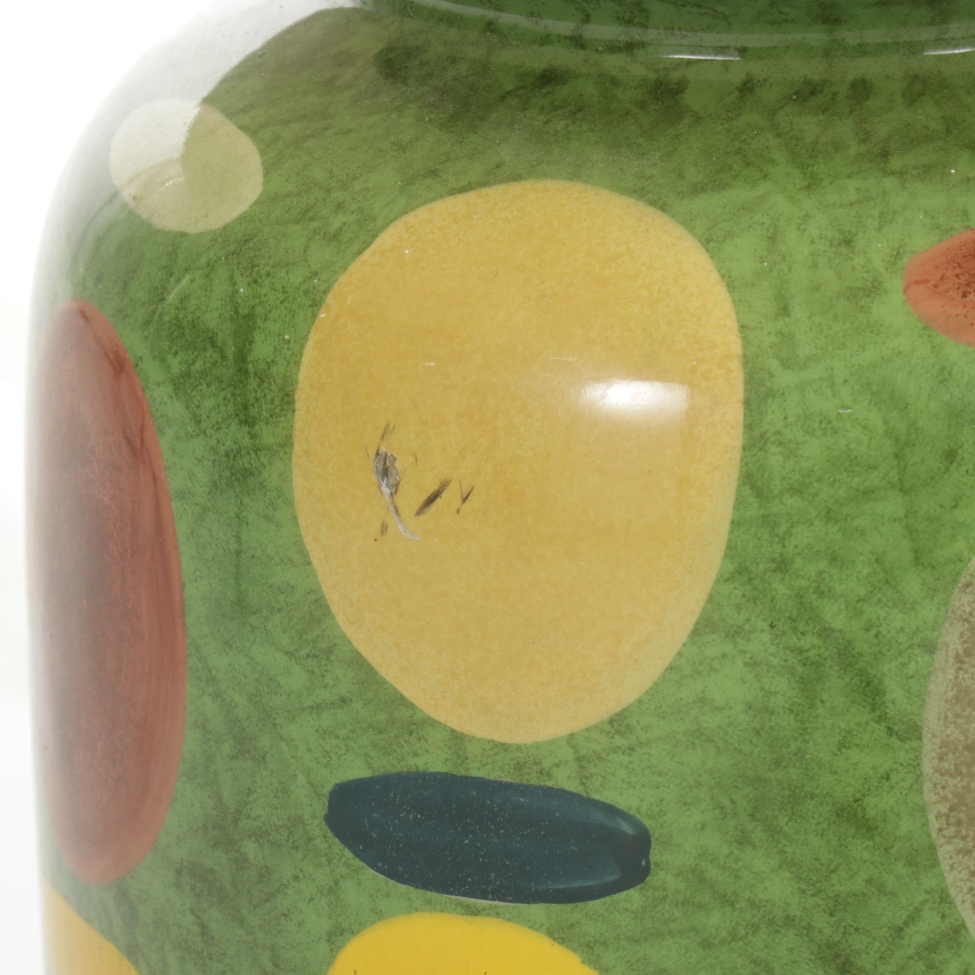 Pair of Pop Art Style Ceramic Table Lamps with Dot and Dash Pattern