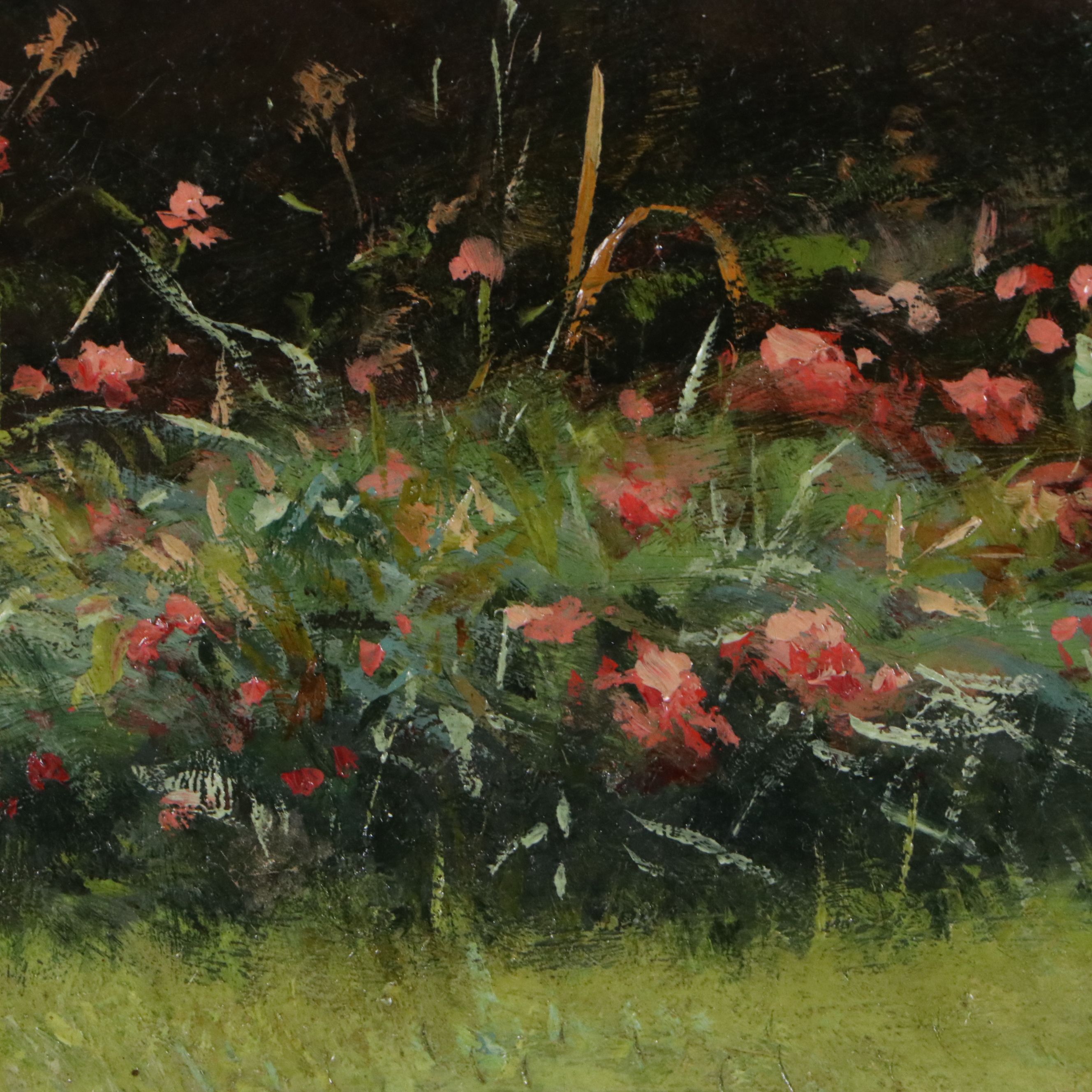 Gaston Renault Oil Painting of Girl Laying on Grass, 1882