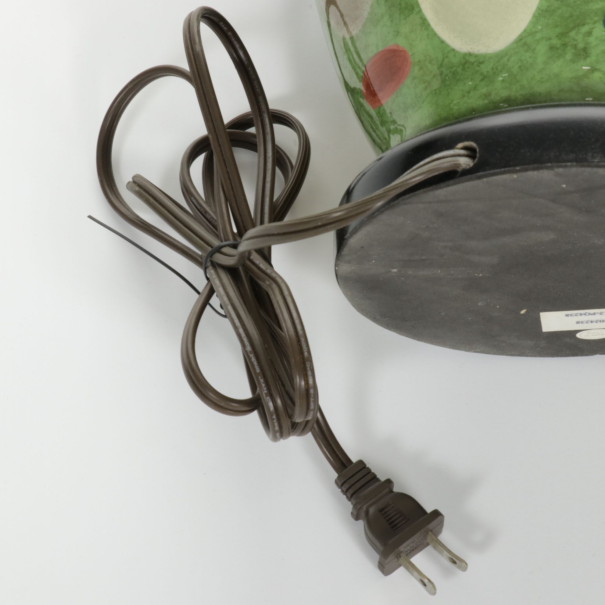 Pair of Pop Art Style Ceramic Table Lamps with Dot and Dash Pattern