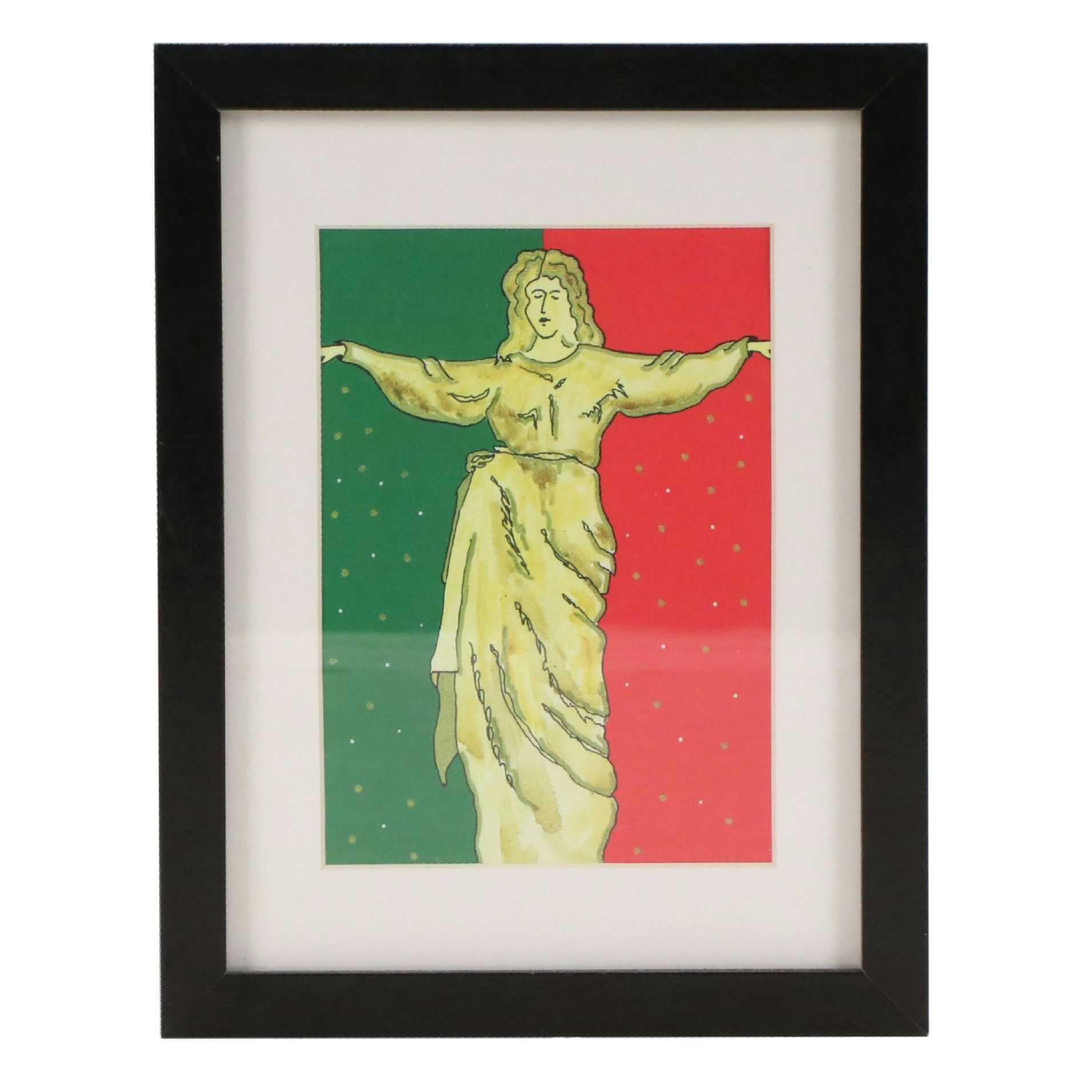 Giclée Christmas Card of Allegorical Figure, 21st Century