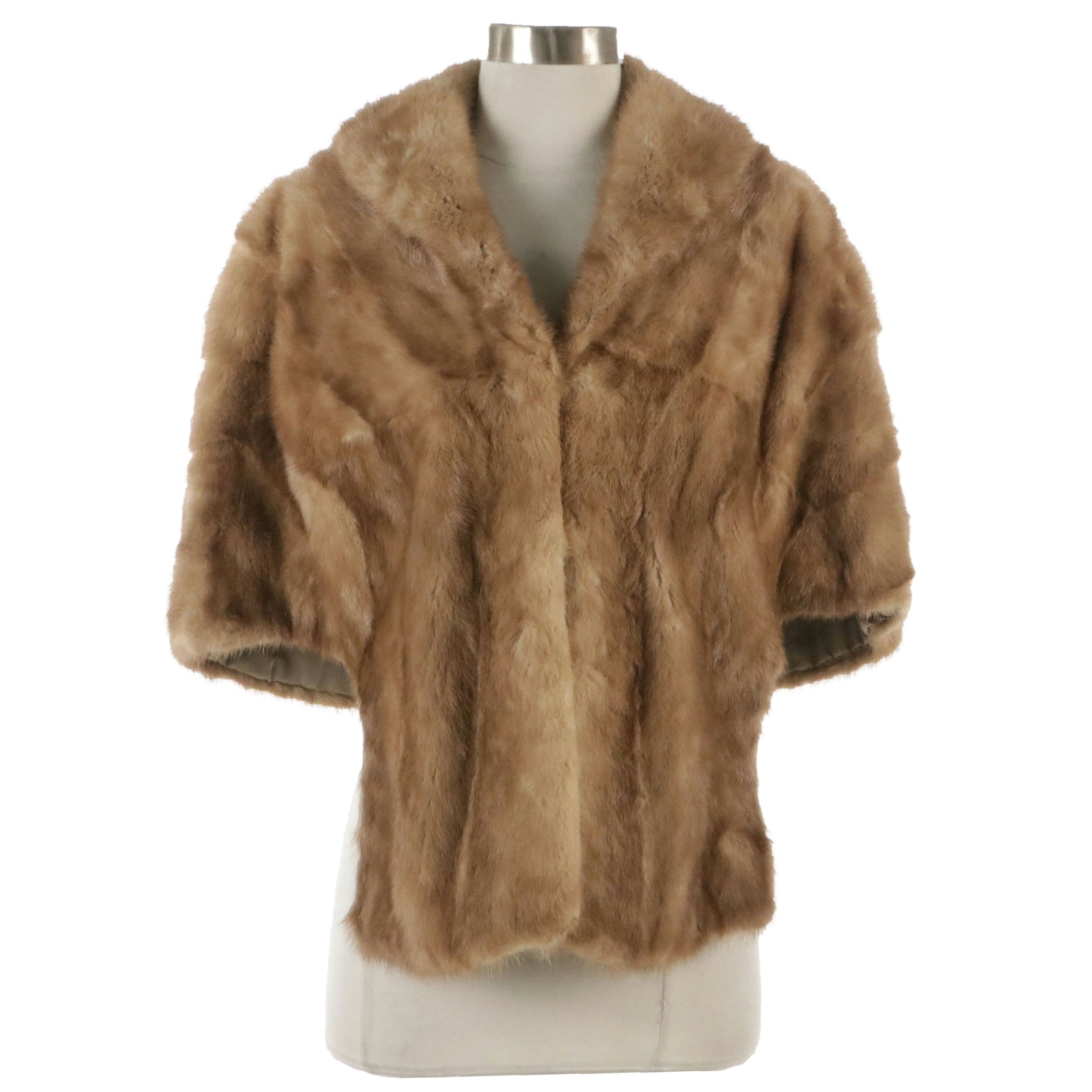 Pastel Mink Fur Capelet Stole from Milgrim