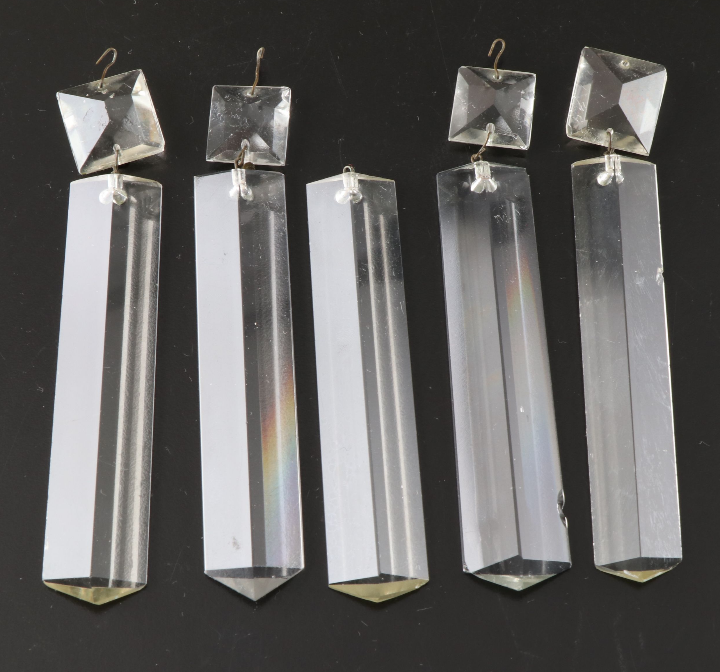 Vintage Three-Arm Crystal Candelabrum with Prisms