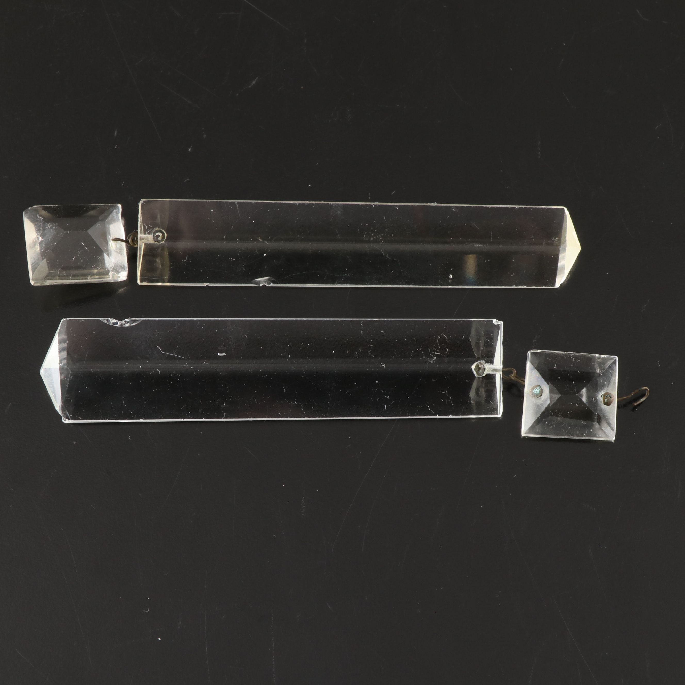 Vintage Three-Arm Crystal Candelabrum with Prisms