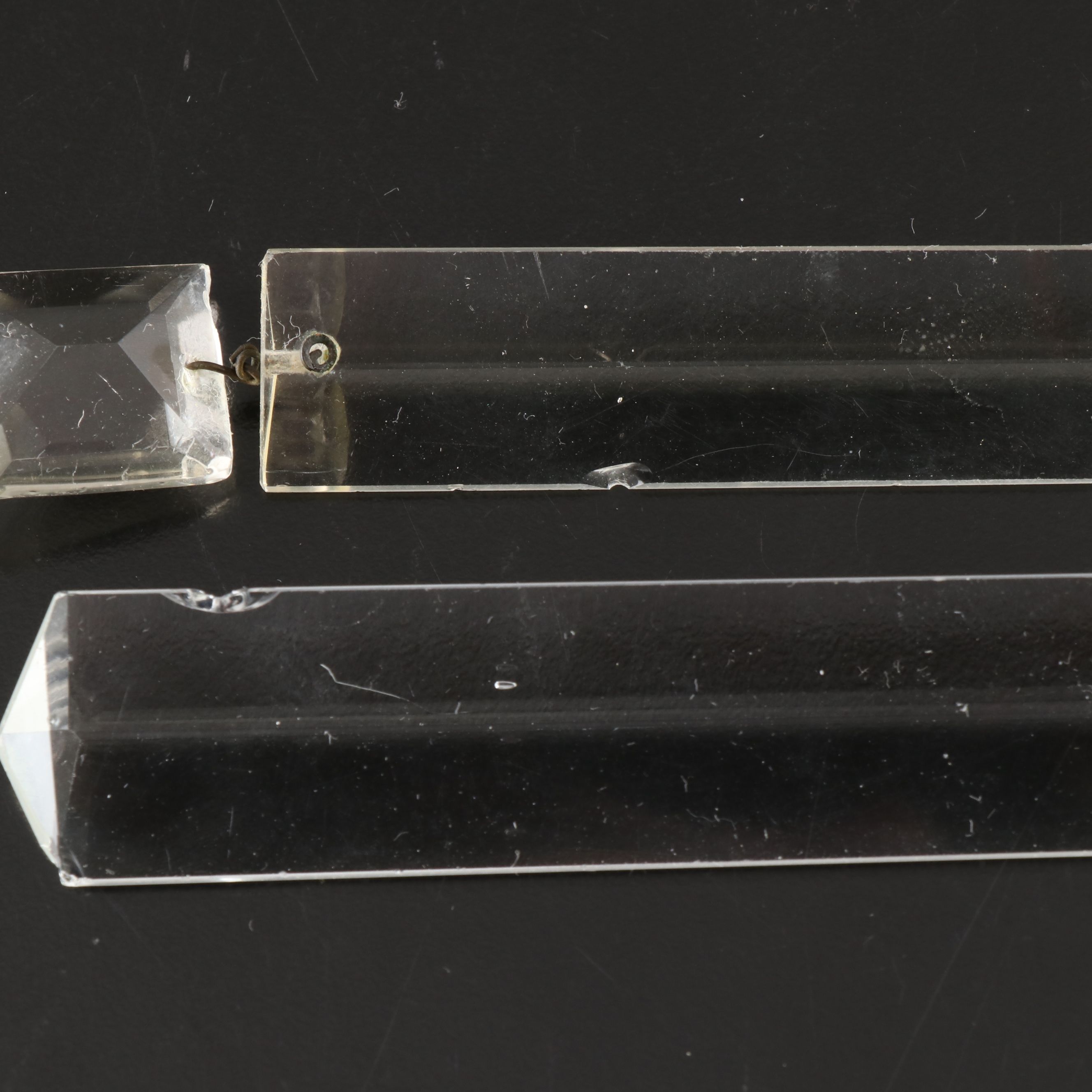 Vintage Three-Arm Crystal Candelabrum with Prisms