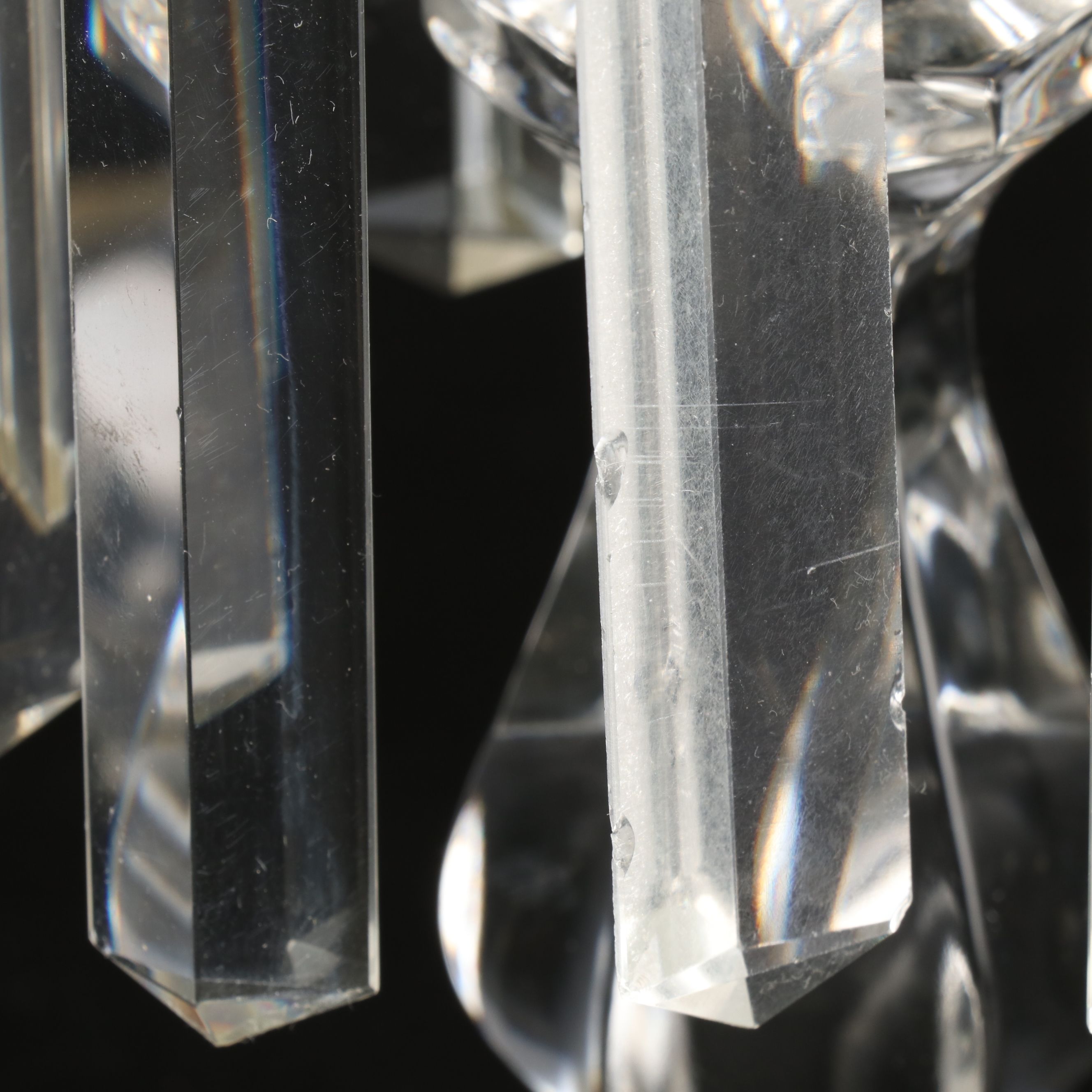 Vintage Three-Arm Crystal Candelabrum with Prisms