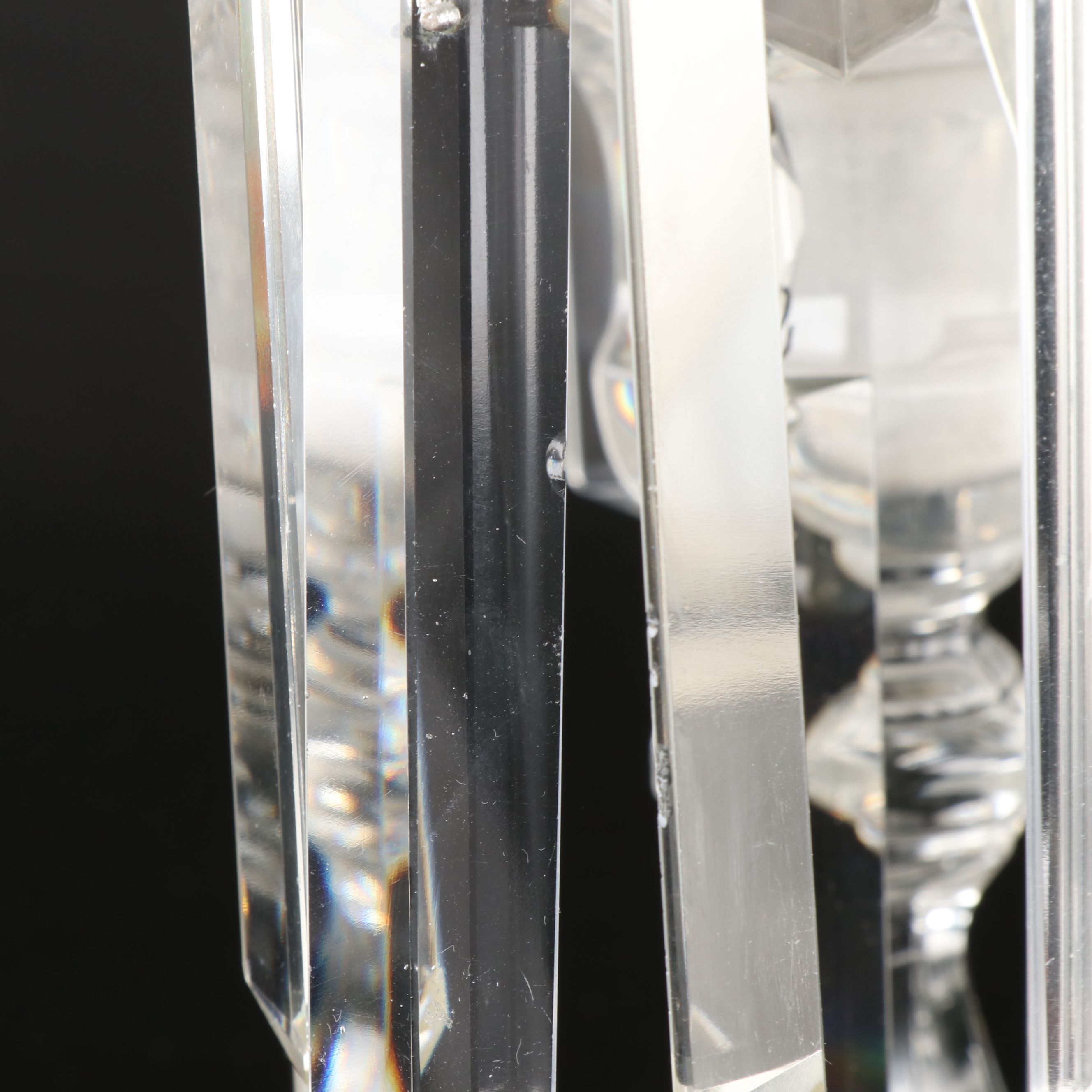 Vintage Three-Arm Crystal Candelabrum with Prisms