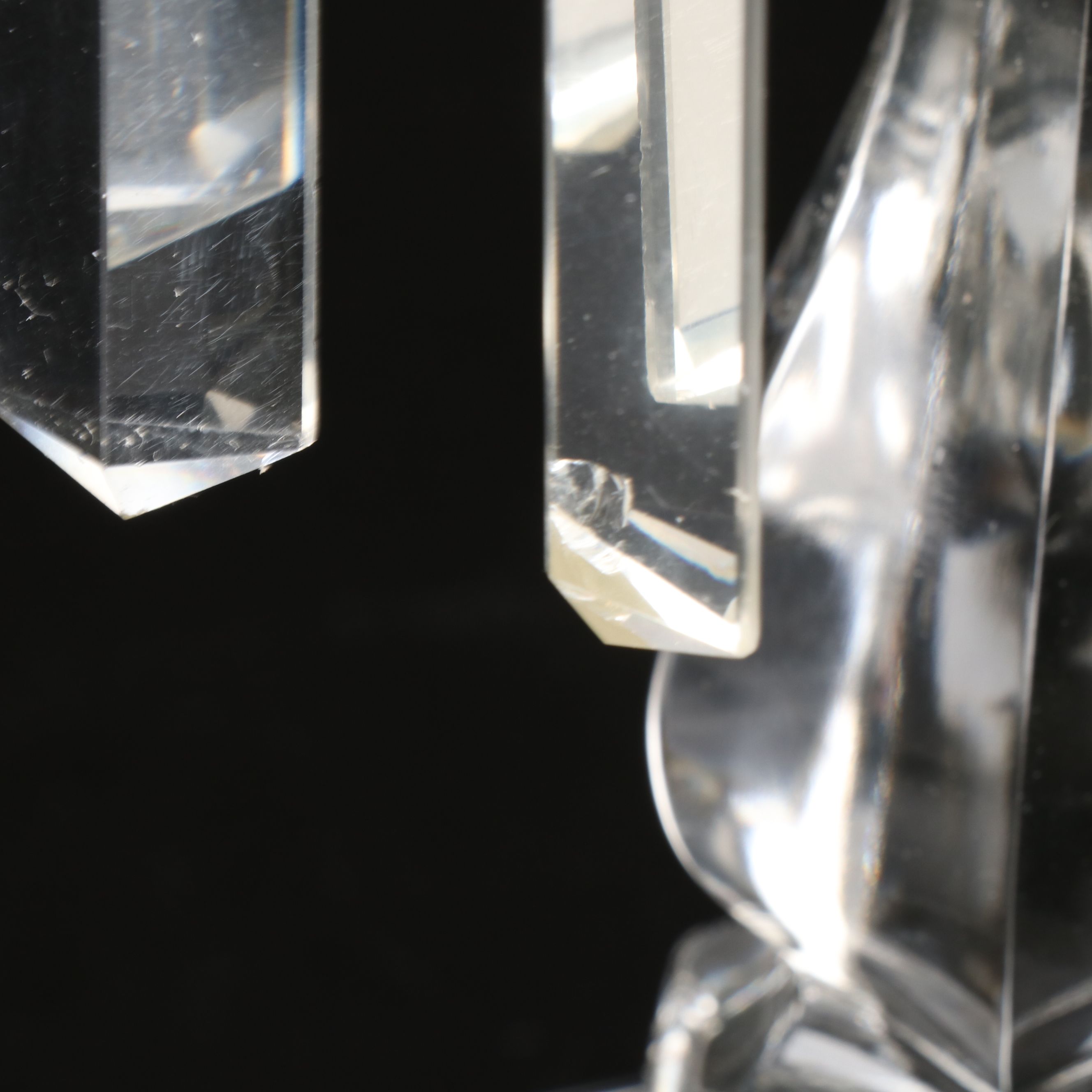 Vintage Three-Arm Crystal Candelabrum with Prisms