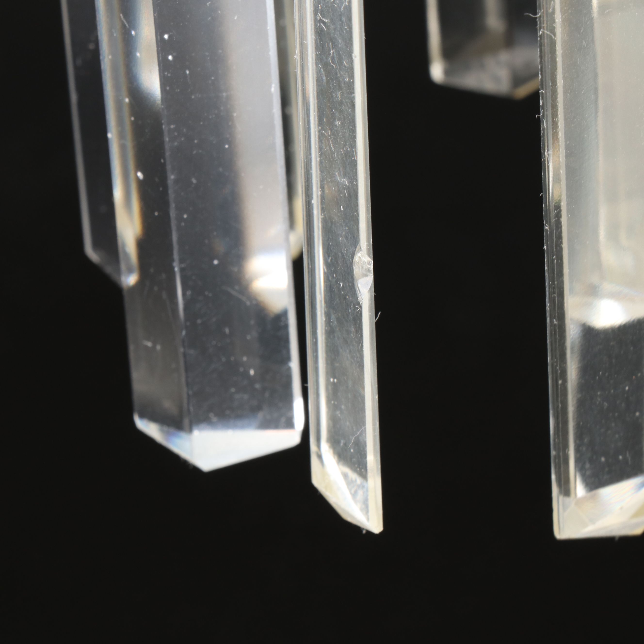 Vintage Three-Arm Crystal Candelabrum with Prisms