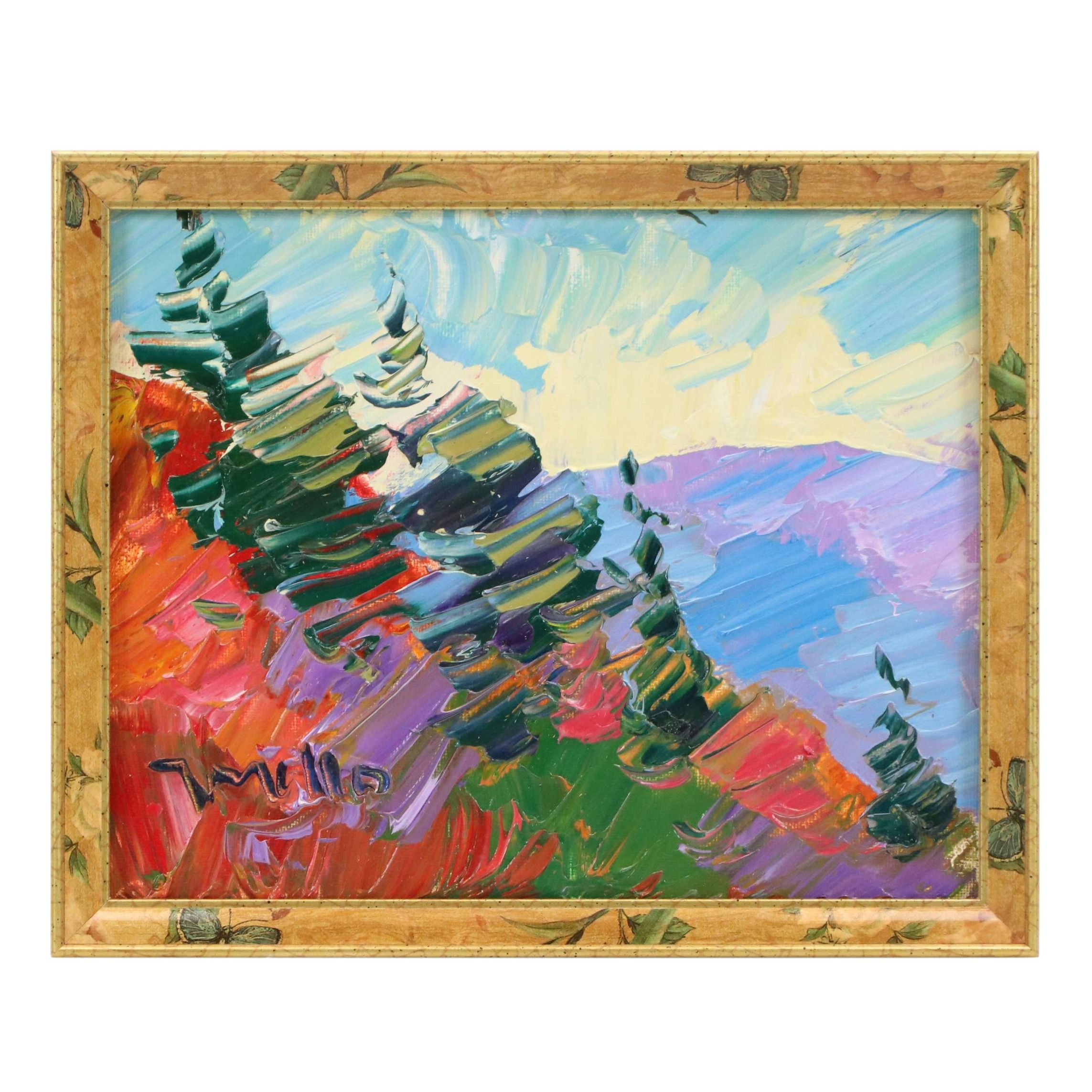 Jose Trujillo Oil Painting "Pine Trees," 2016