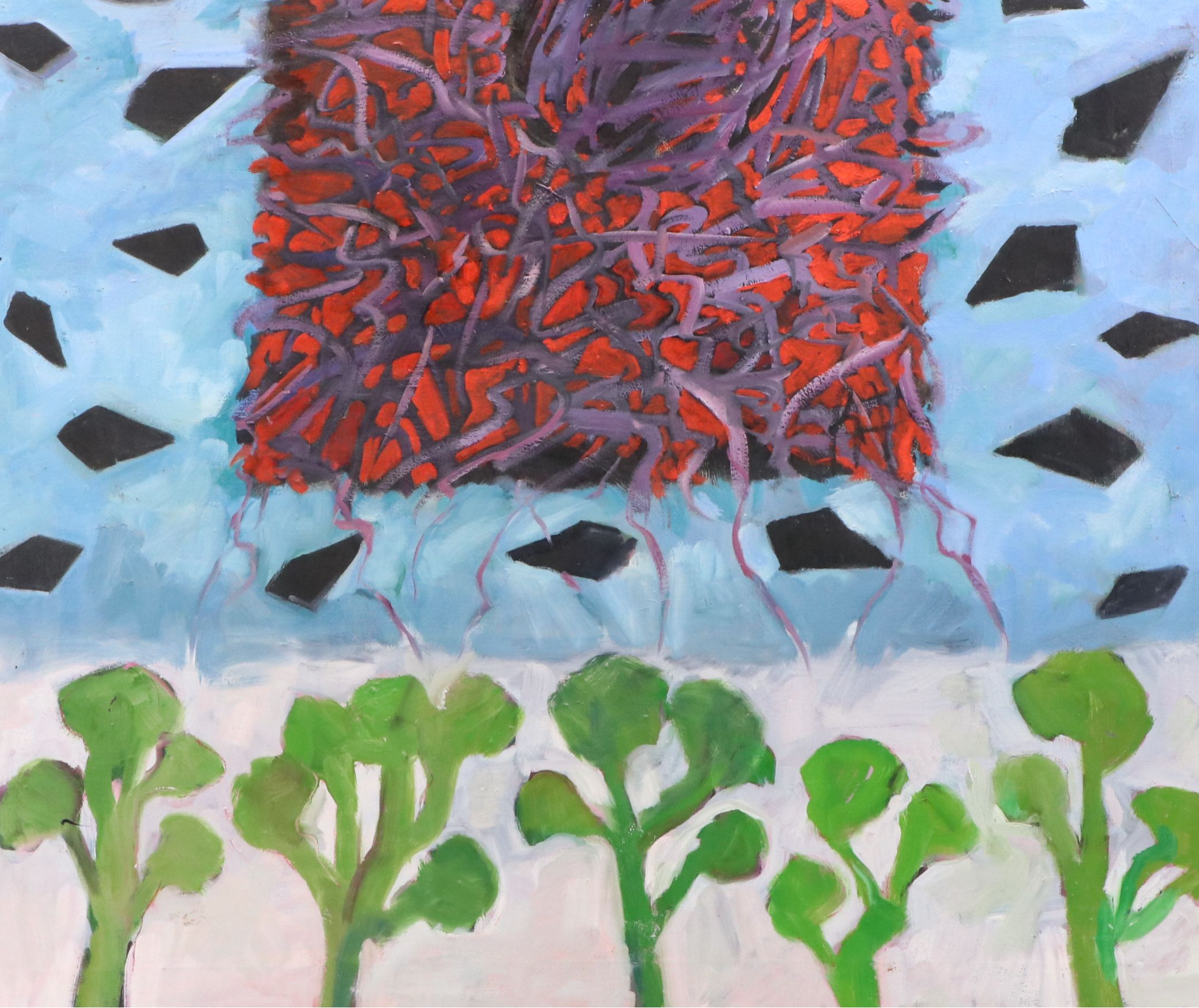 Barbara Ahlbrand Oil on Canvas "Searching for Escape Velocity," Late 20th C.