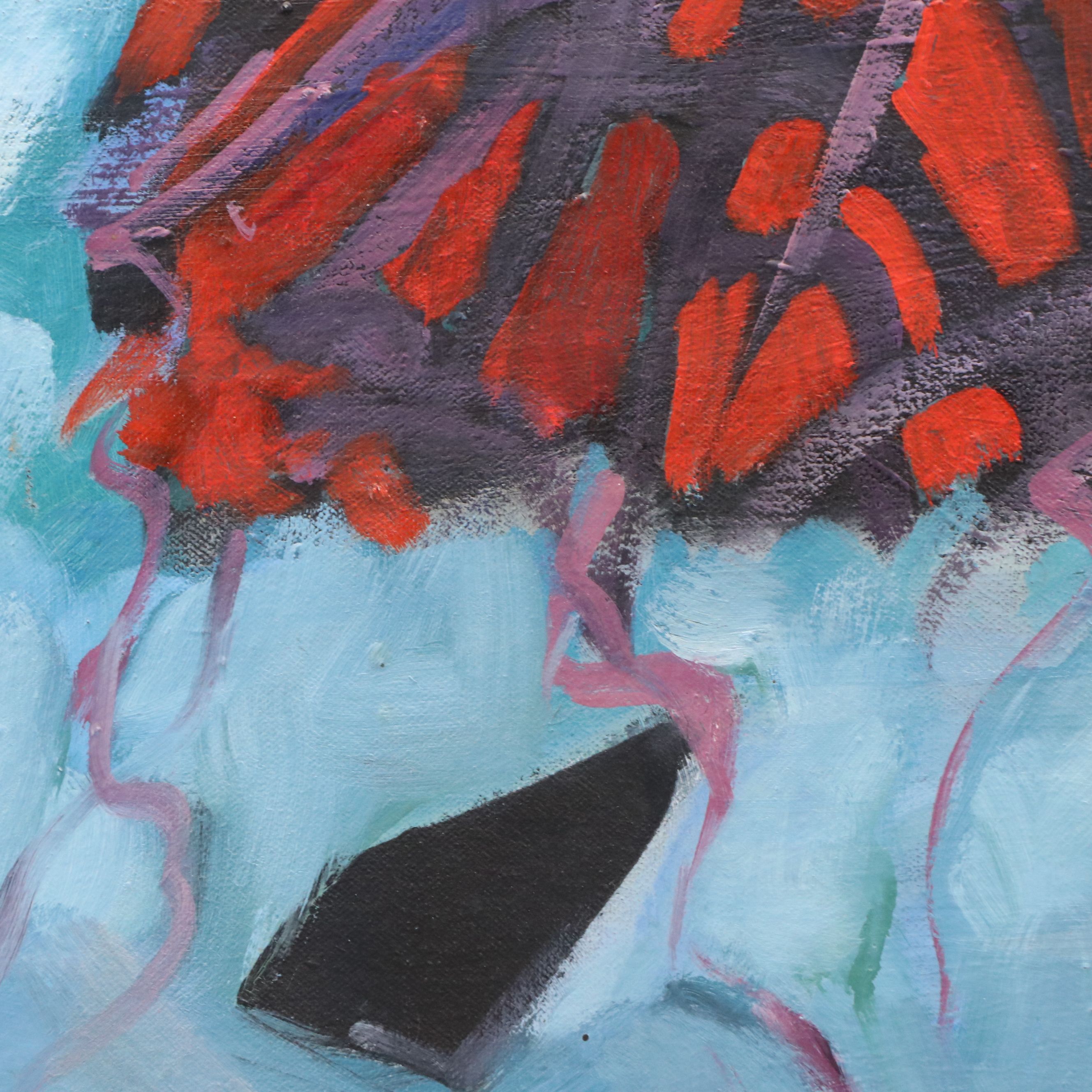 Barbara Ahlbrand Oil on Canvas "Searching for Escape Velocity," Late 20th C.