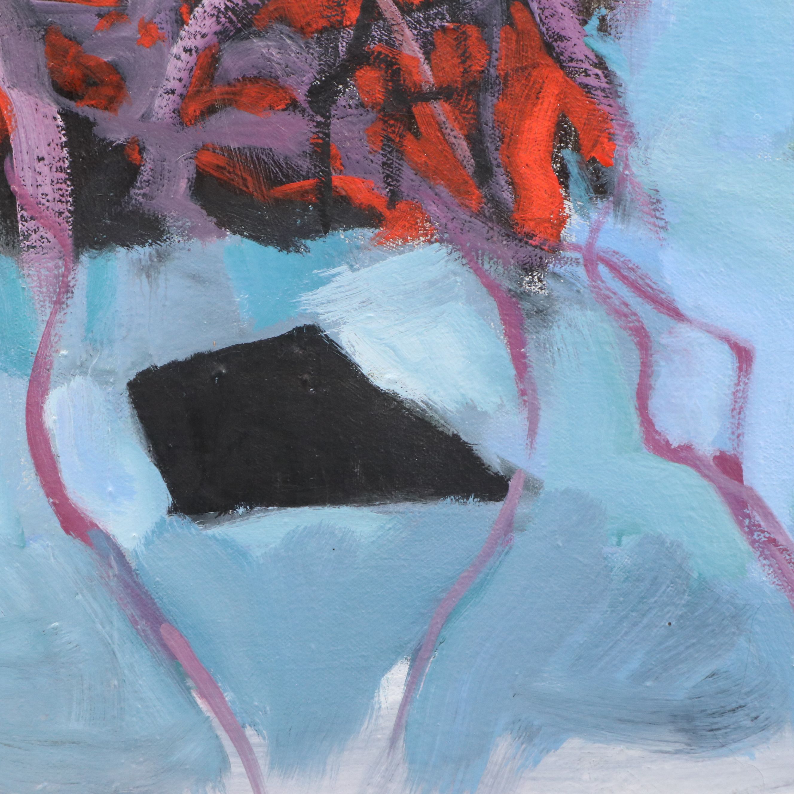 Barbara Ahlbrand Oil on Canvas "Searching for Escape Velocity," Late 20th C.