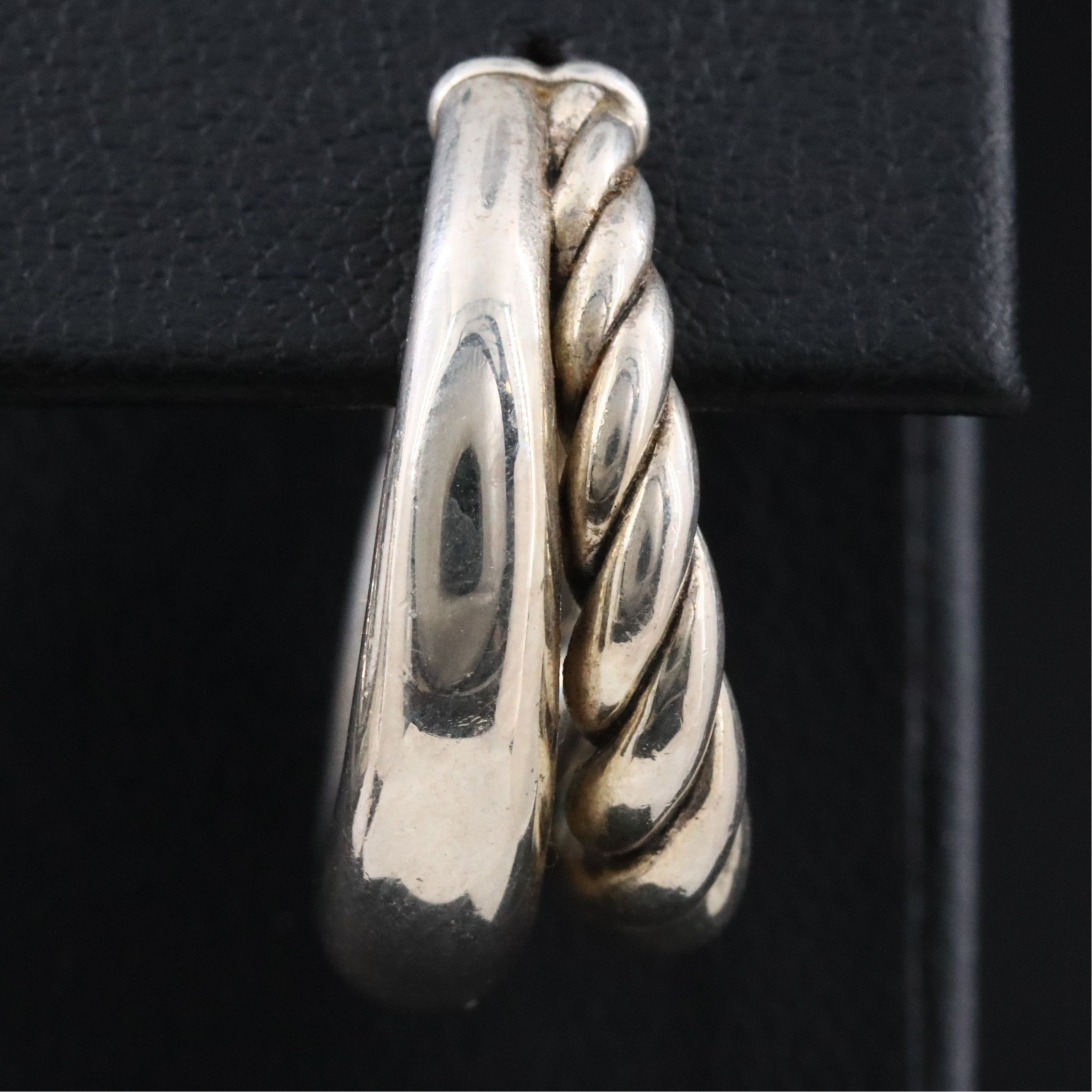 David Yurman Mercer Sterling Double Row Cable Hoop Earrings