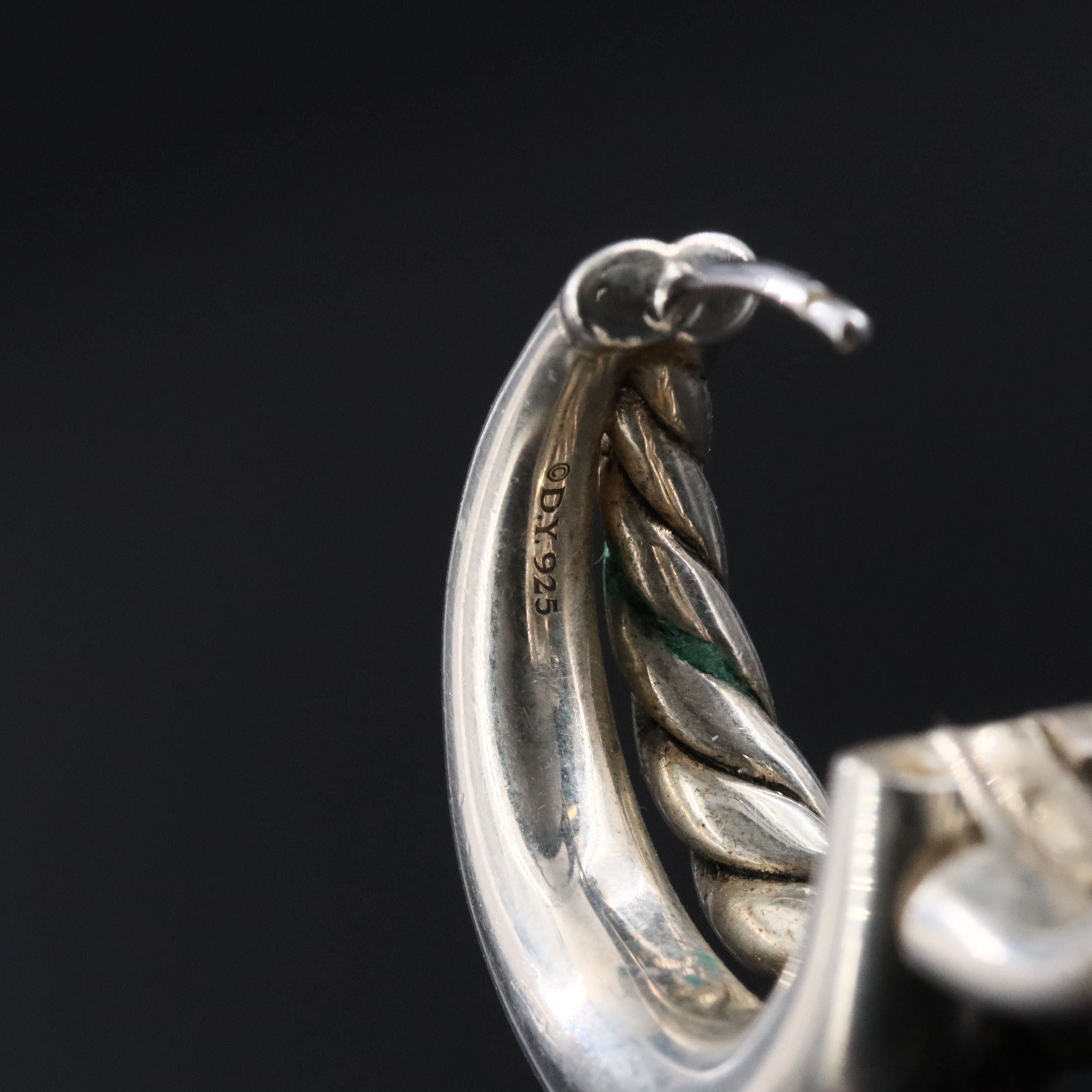 David Yurman Mercer Sterling Double Row Cable Hoop Earrings