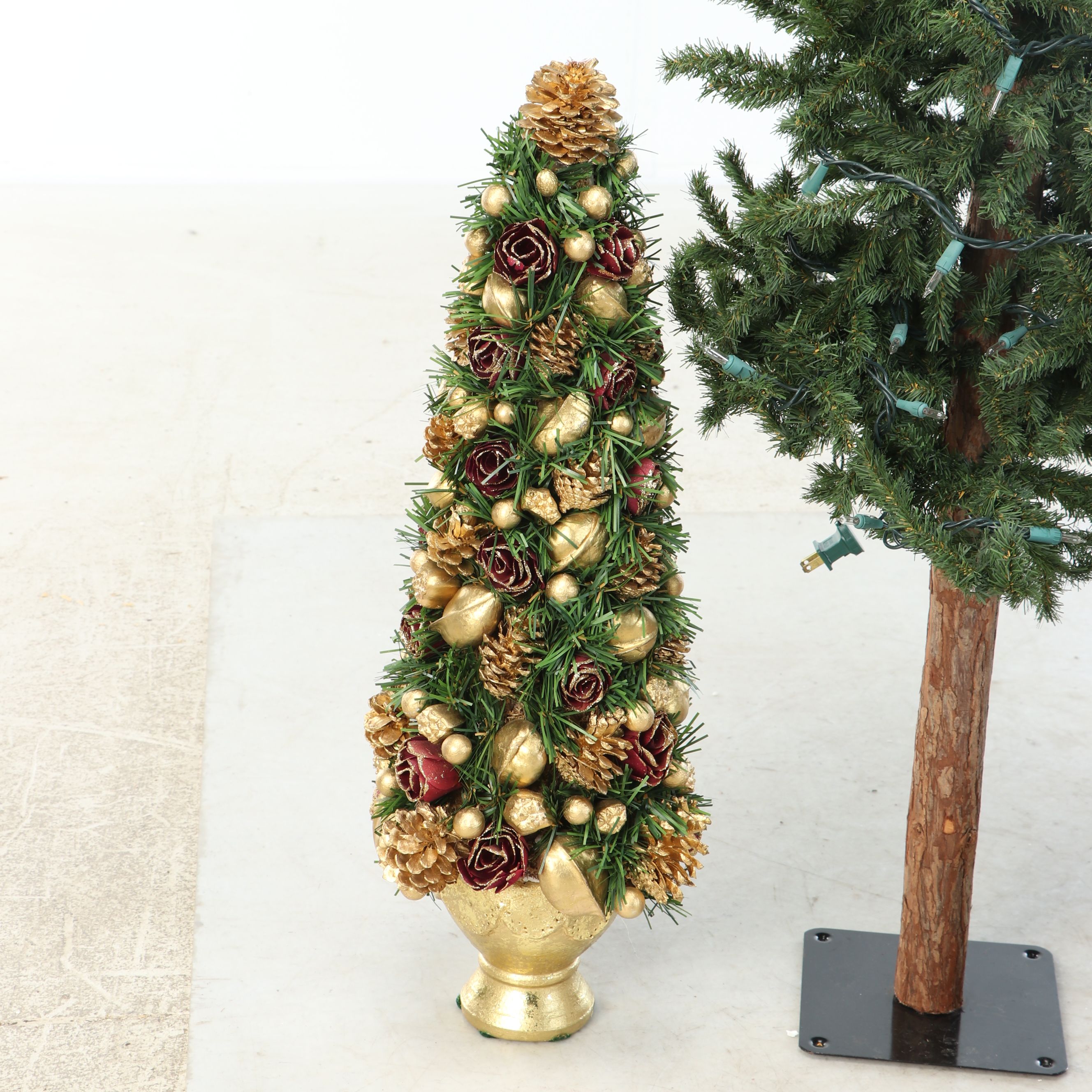 Standing Artificial Pine Trees, Colorful Glass Ornaments and More Holiday Décor