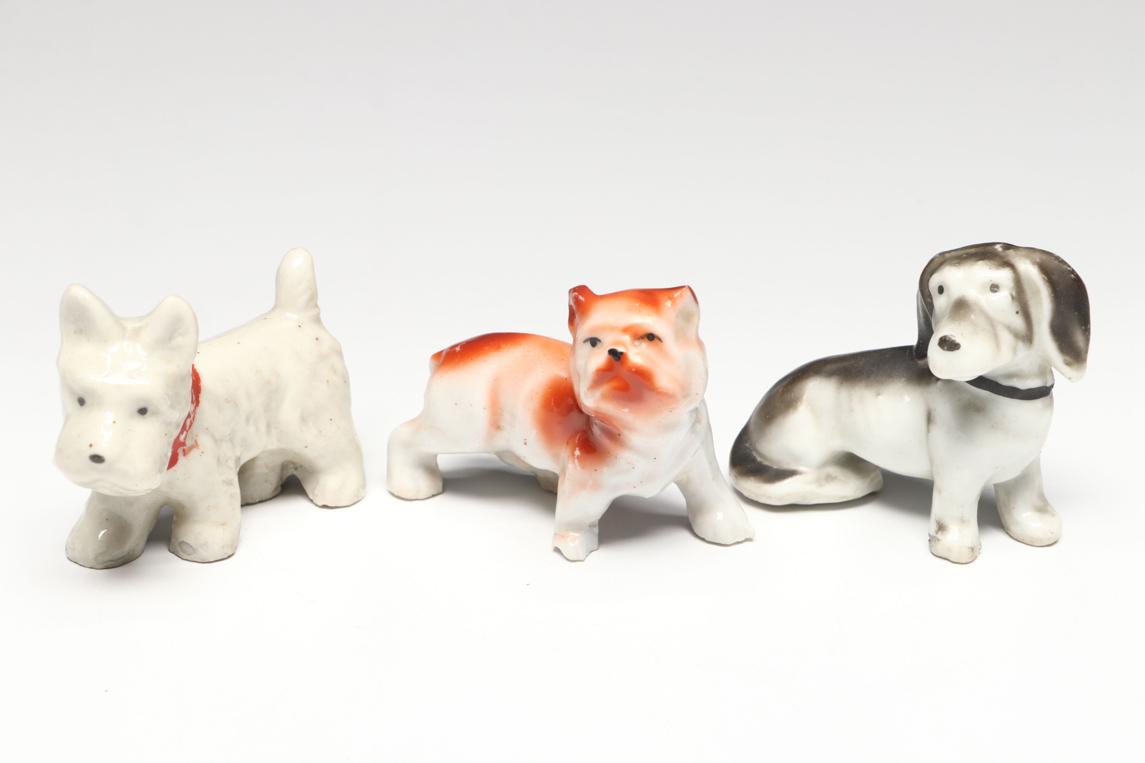 Japanese Ceramic Dog Figurines, Mid-20th Century