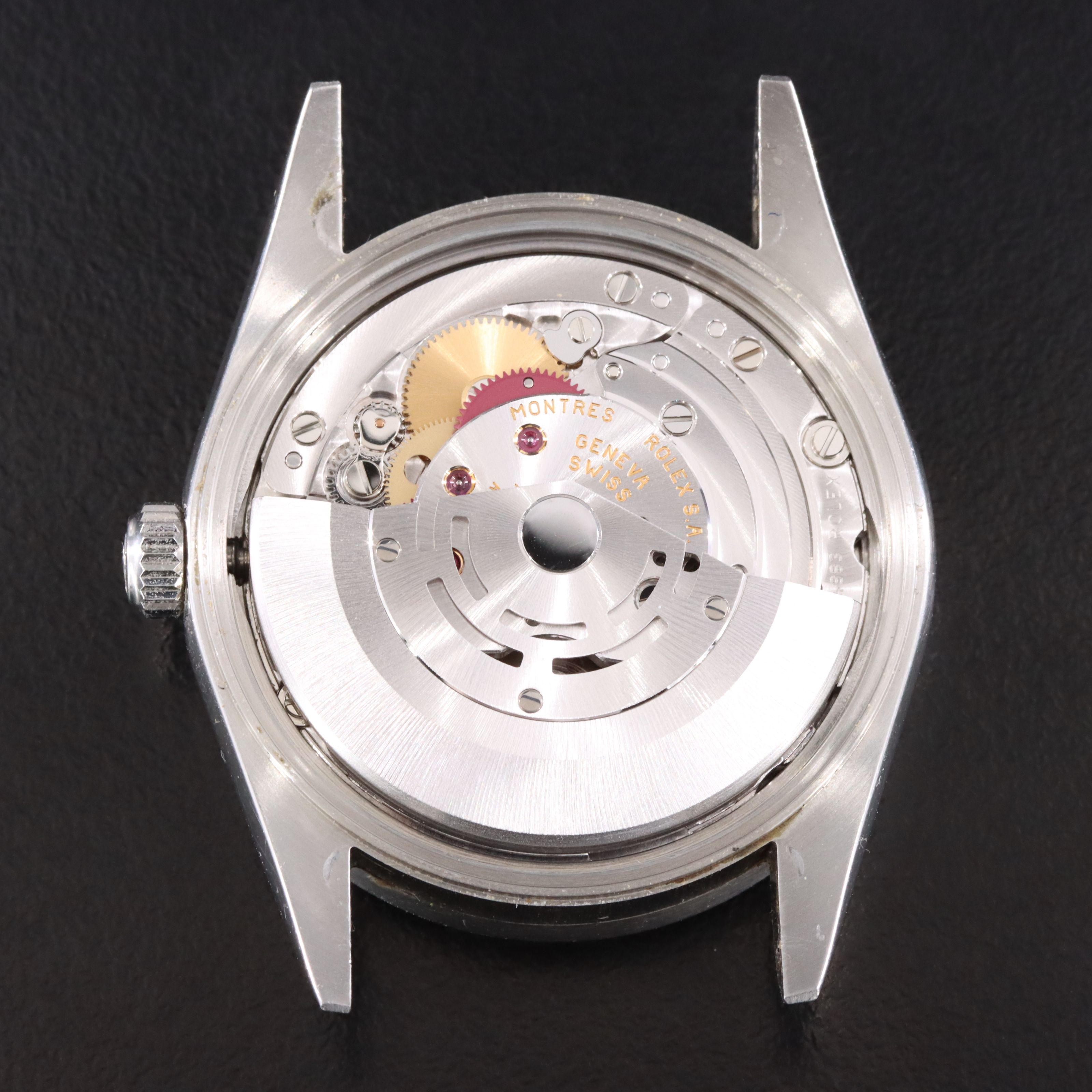 2002 Rolex Oyster Perpetual Engine Turned Bezel Blue Dial Date Ref. 15210 Watch