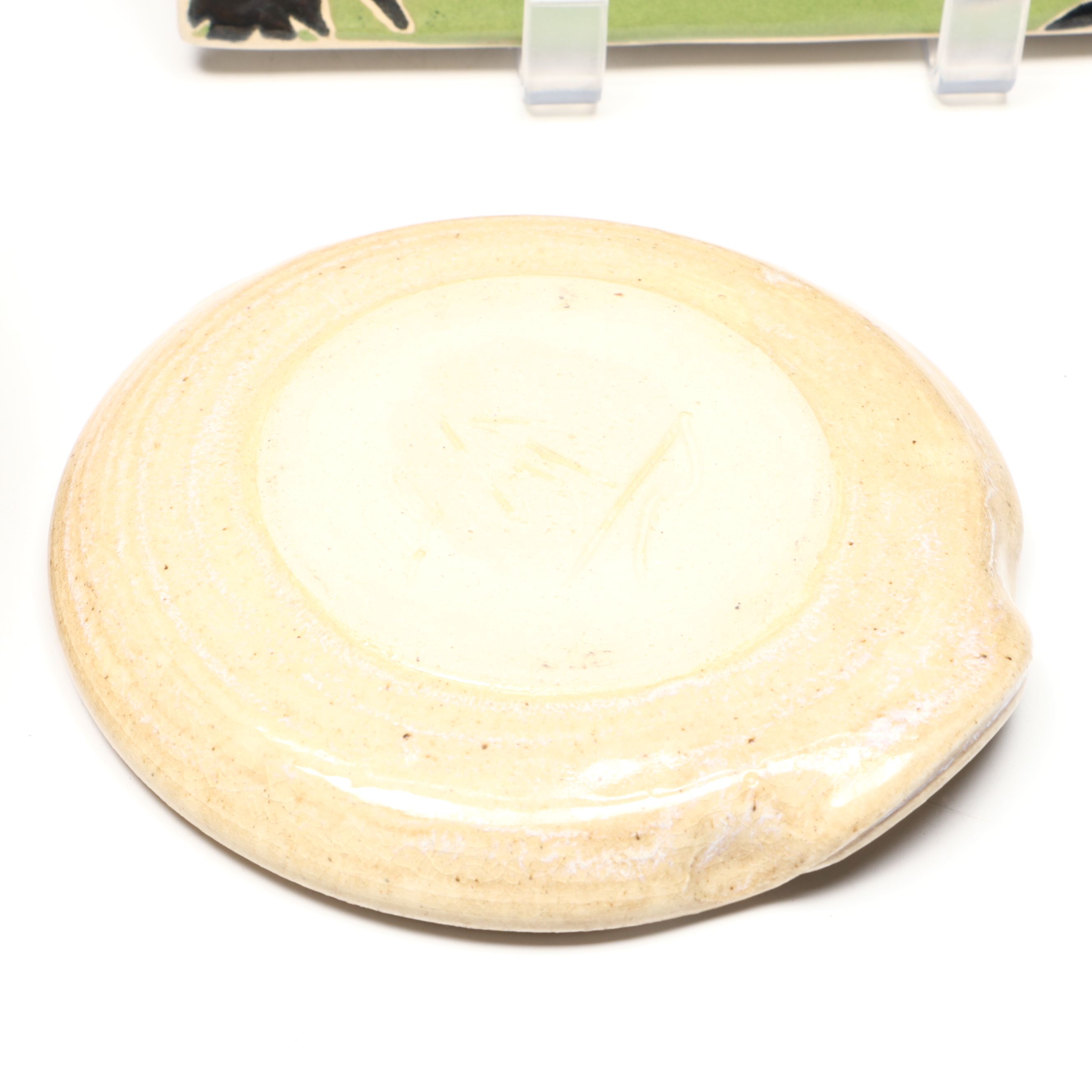 Signed Ceramic Art Pottery Flower Frog Vase, Baker and More Tableware