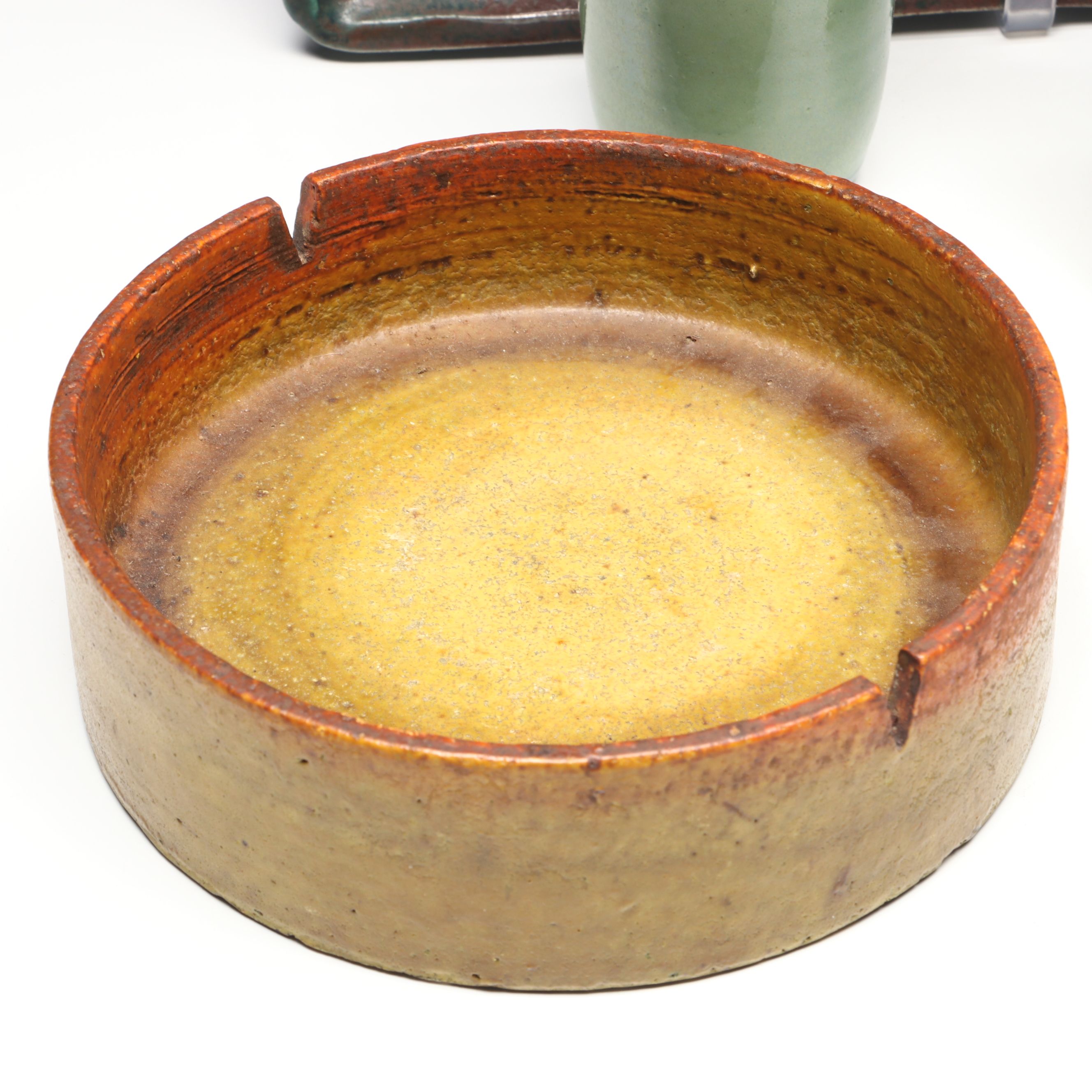 Signed Ceramic Art Pottery Flower Frog Vase, Baker and More Tableware