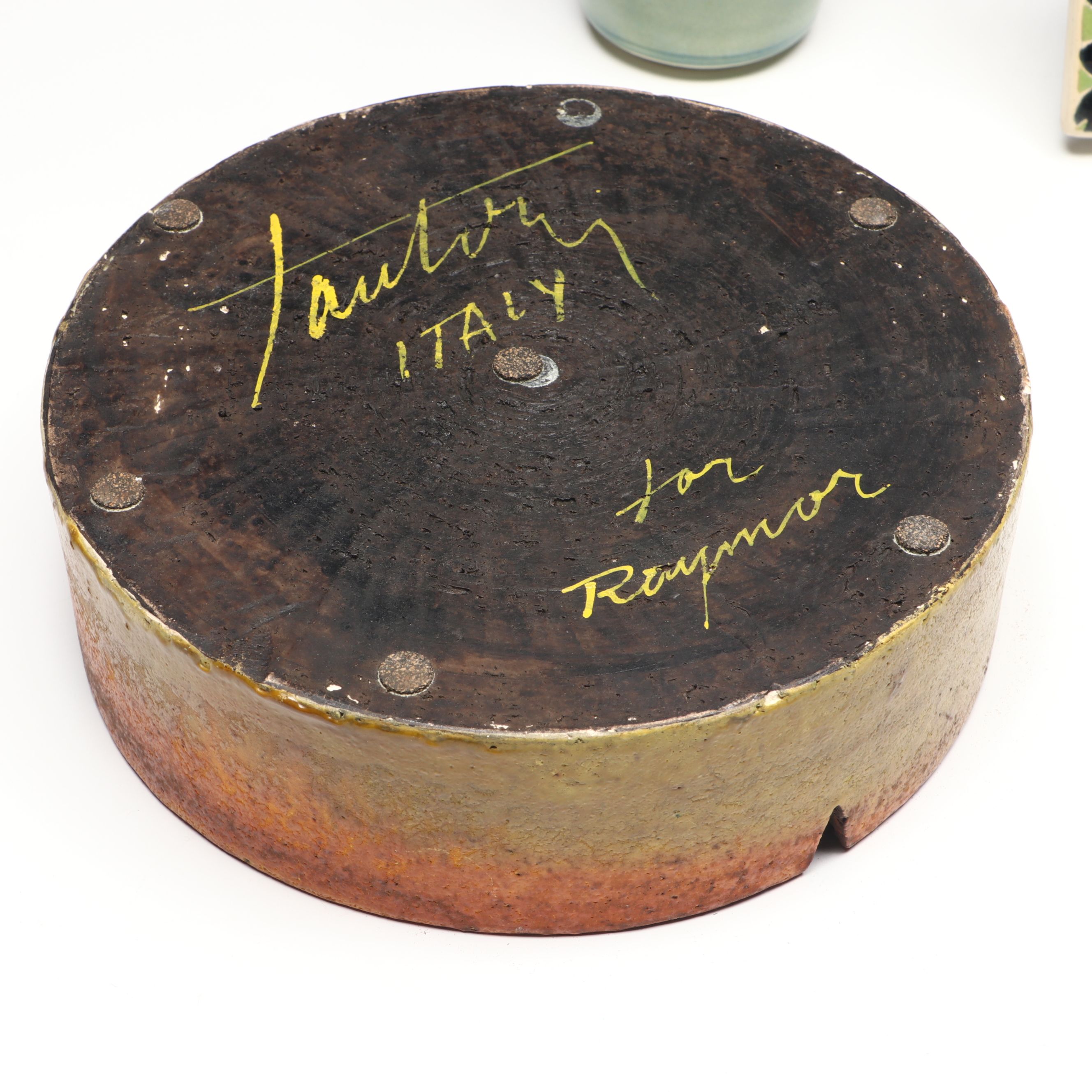 Signed Ceramic Art Pottery Flower Frog Vase, Baker and More Tableware