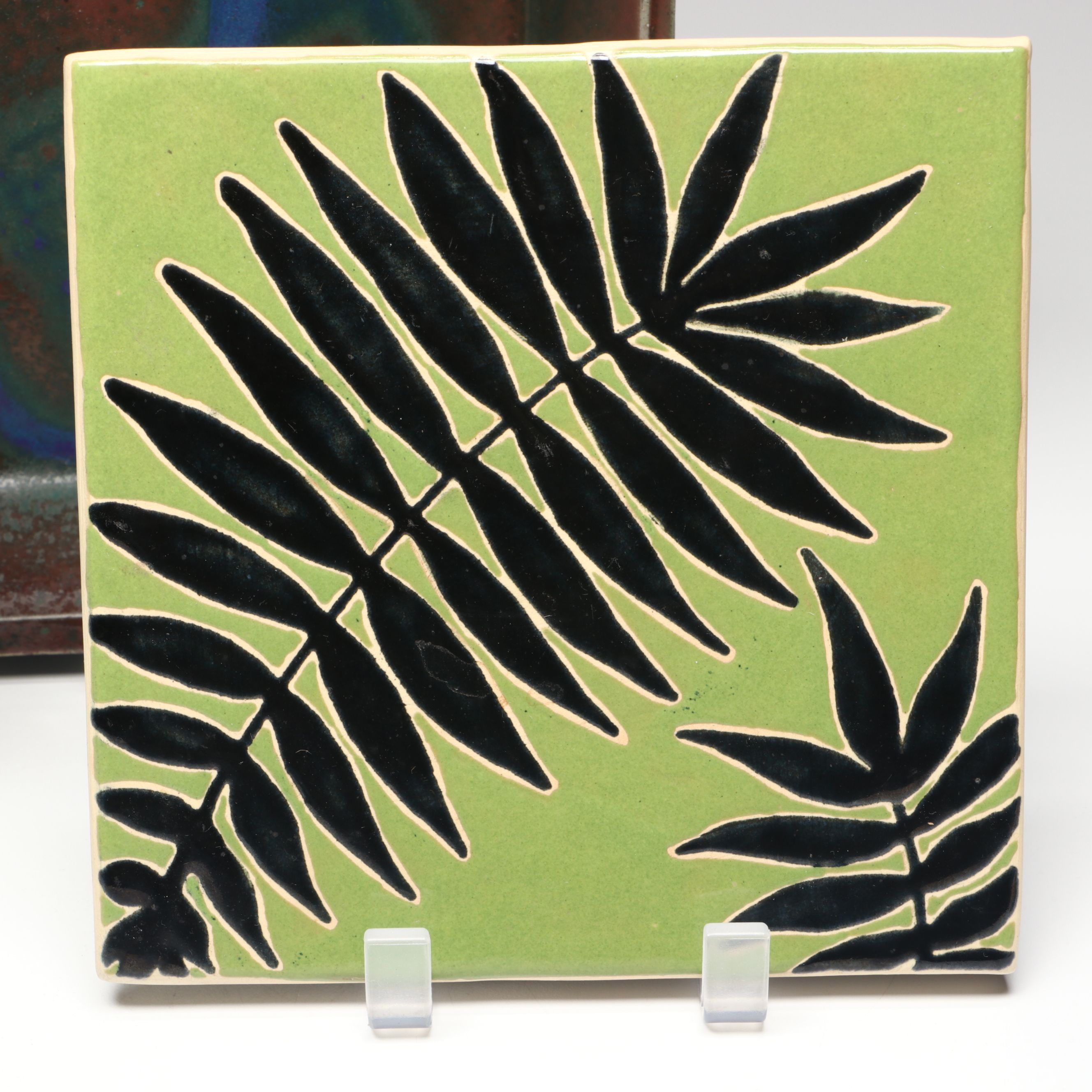 Signed Ceramic Art Pottery Flower Frog Vase, Baker and More Tableware