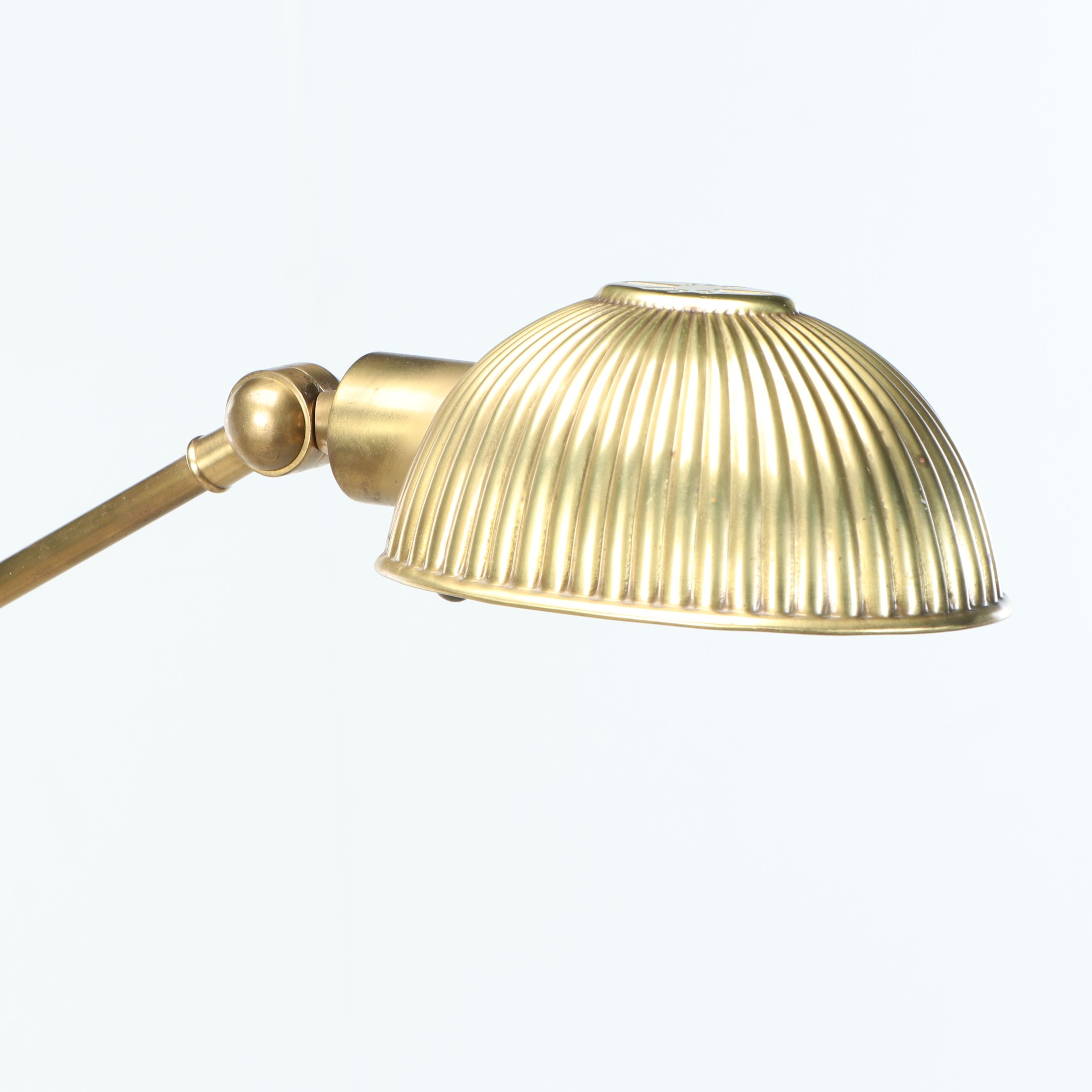 Cantilever Brass Clam Shell Pharmacy Floor Lamp