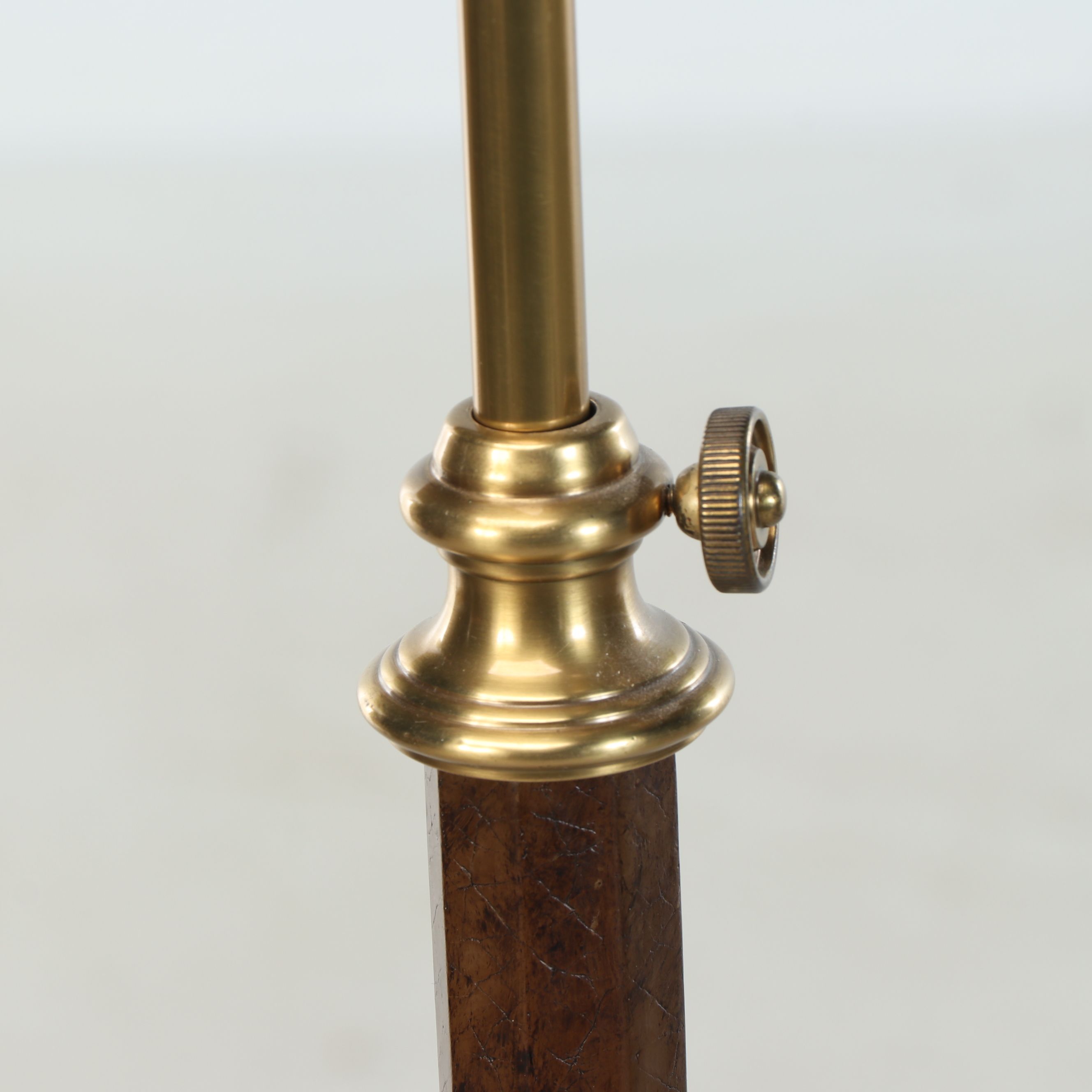 Cantilever Brass Clam Shell Pharmacy Floor Lamp