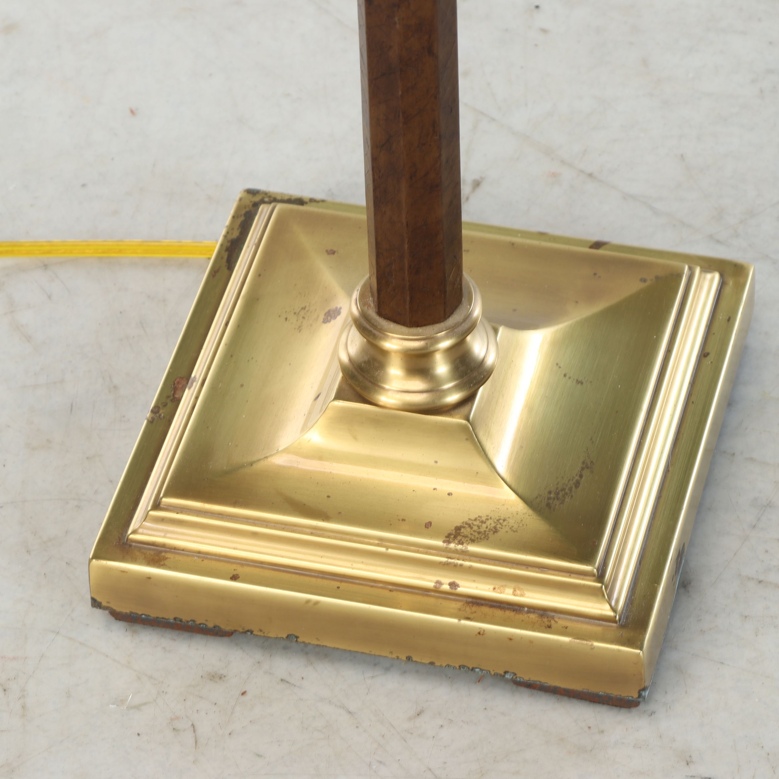 Cantilever Brass Clam Shell Pharmacy Floor Lamp